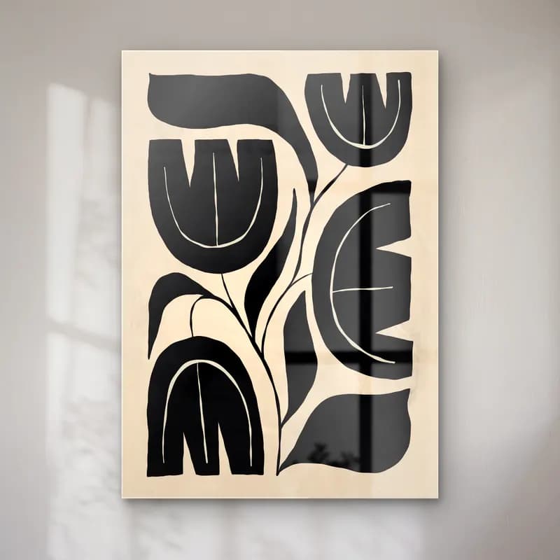 Boho Çiçek Deseni No. 79 cam tablo — Boho Çiçek Deseni No. 79 — boho çiçek deseni
