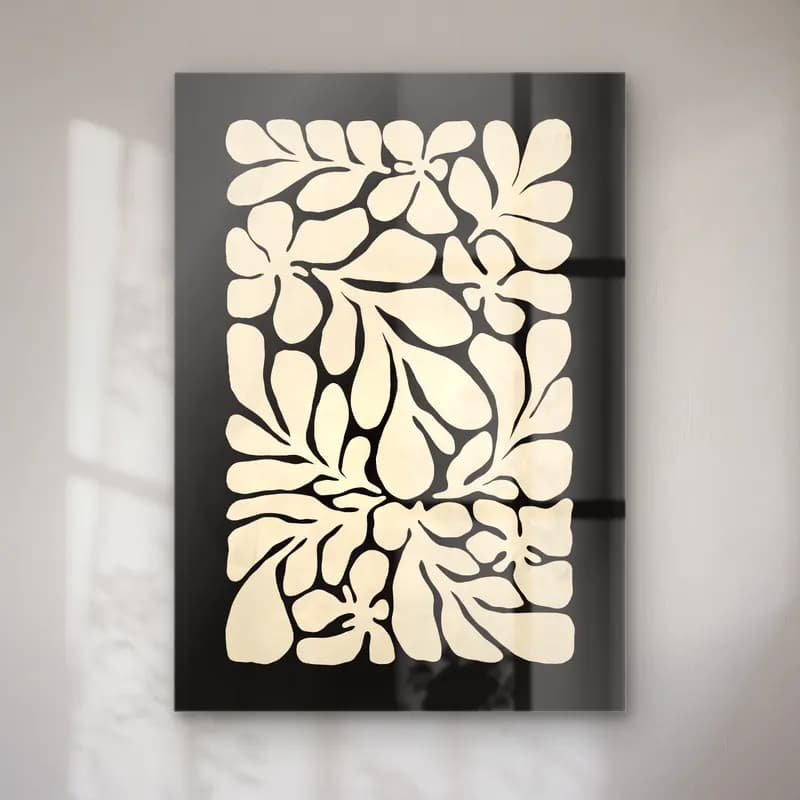 Boho Çiçek Deseni No. 80 cam tablo — Boho Çiçek Deseni No. 80 — boho çiçek deseni