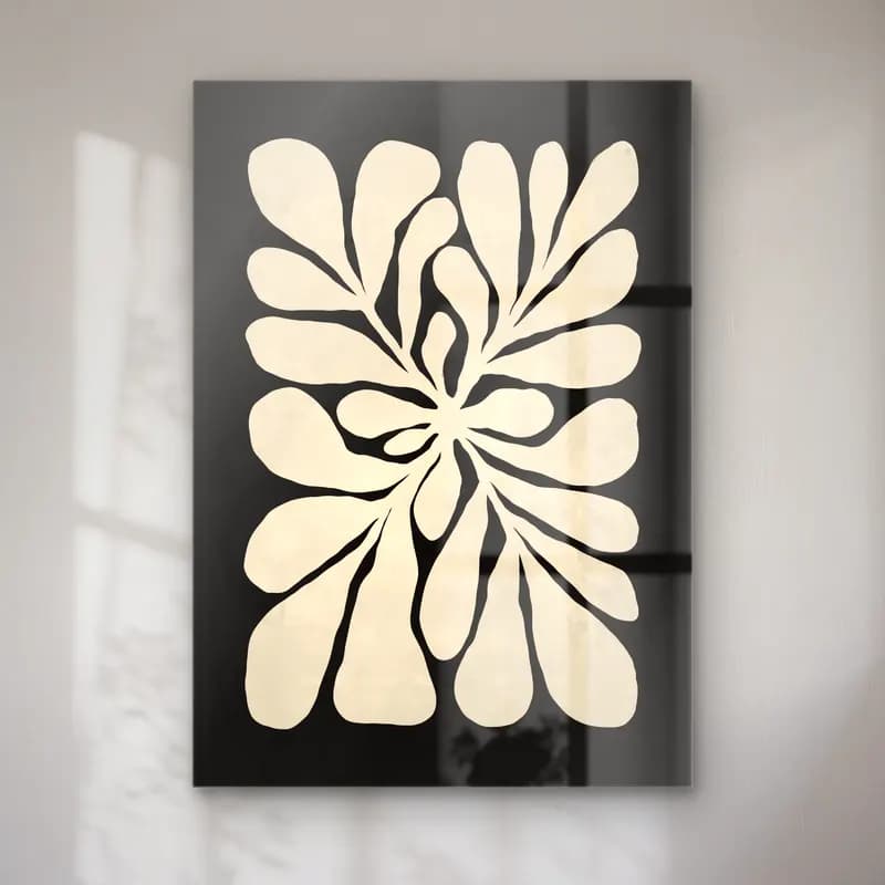 Boho Çiçek Deseni No. 82 cam tablo — Boho Çiçek Deseni No. 82 — boho çiçek deseni