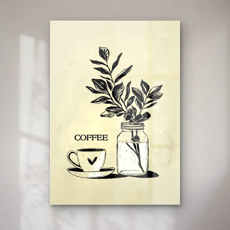 Vintage Kahve Fincanı cam tablo — Vintage Kahve Fincanı — vintage kahve fincanı