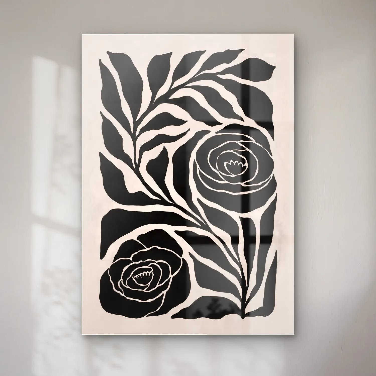 Boho Çiçek Deseni No. 86 cam tablo — Boho Çiçek Deseni No. 86 — boho çiçek deseni
