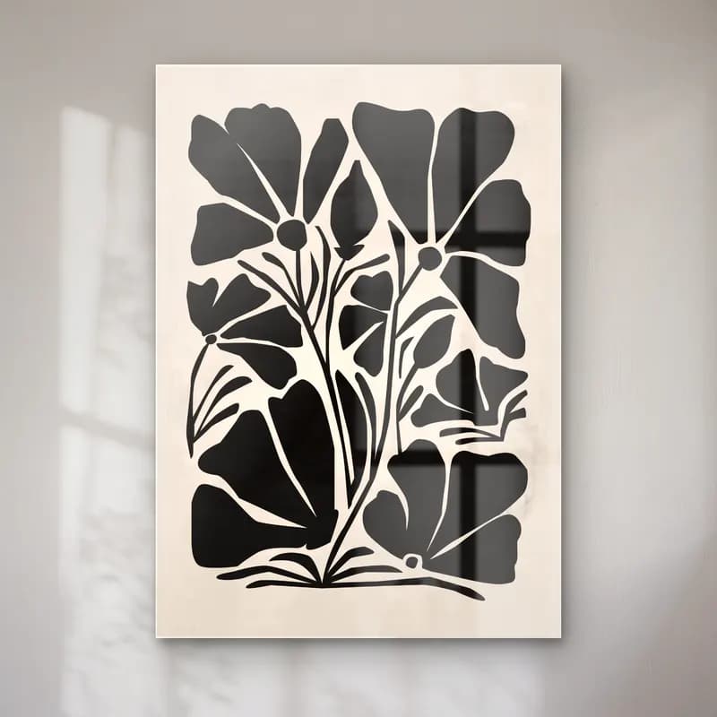 Boho Çiçek Deseni No. 87 cam tablo — Boho Çiçek Deseni No. 87 — boho çiçek deseni
