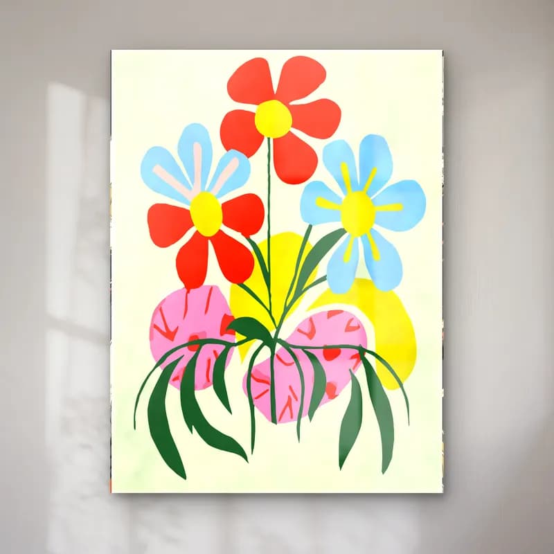 Boho Çiçek Deseni No. 89 cam tablo — Boho Çiçek Deseni No. 89 — boho çiçek deseni