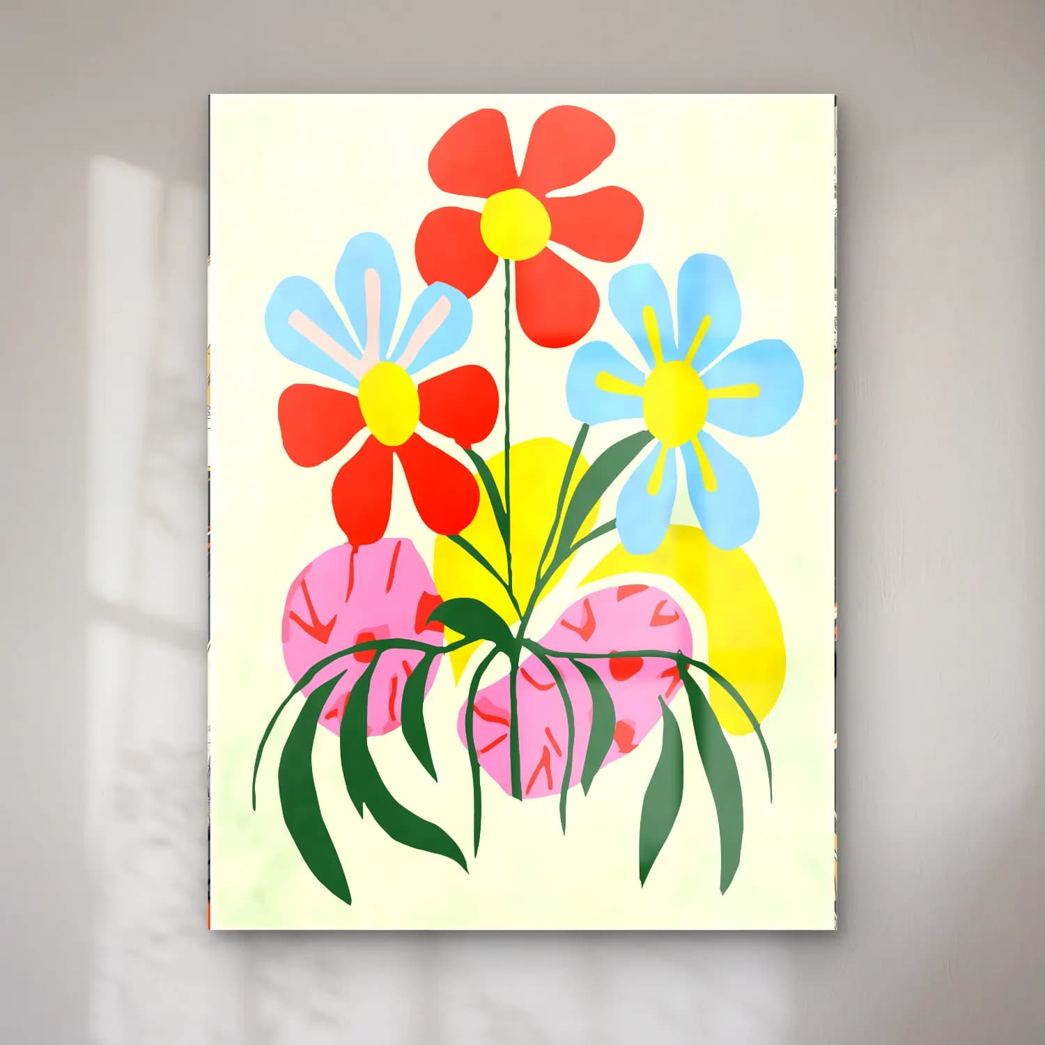 Boho Çiçek Deseni No. 89 cam tablo — Boho Çiçek Deseni No. 89 — boho çiçek deseni