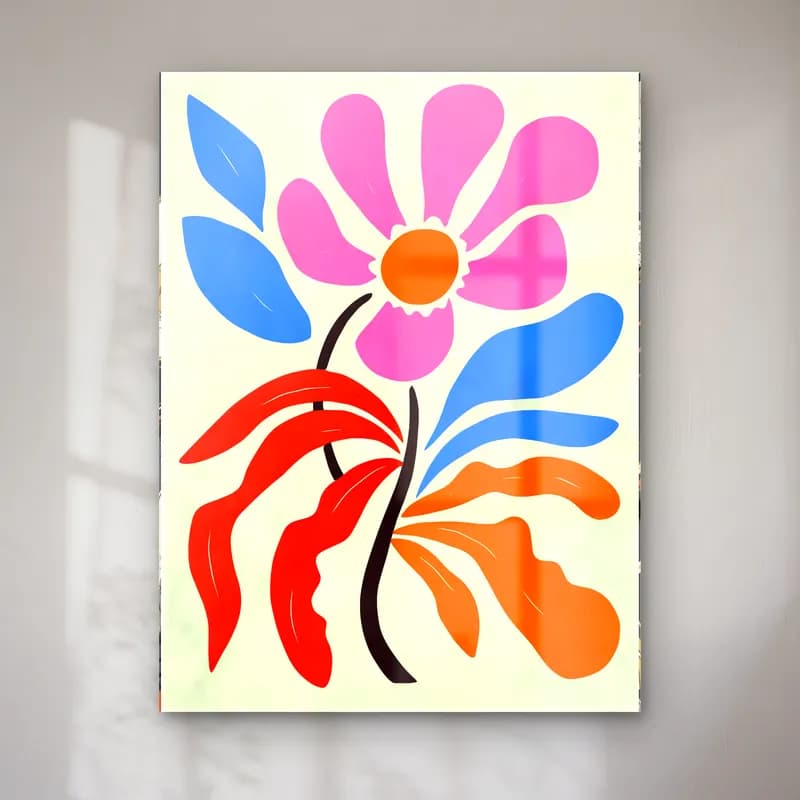 Boho Çiçek Deseni No. 90 cam tablo — Boho Çiçek Deseni No. 90 — boho çiçek deseni