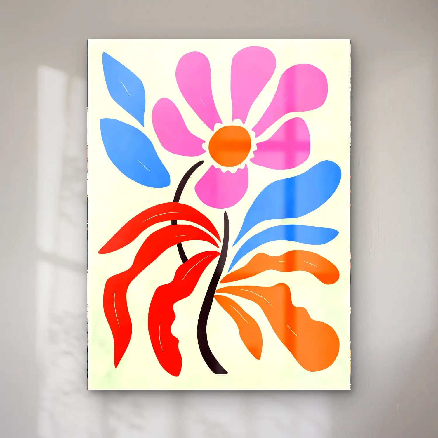 Boho Çiçek Deseni No. 90 cam tablo — Boho Çiçek Deseni No. 90 — boho çiçek deseni