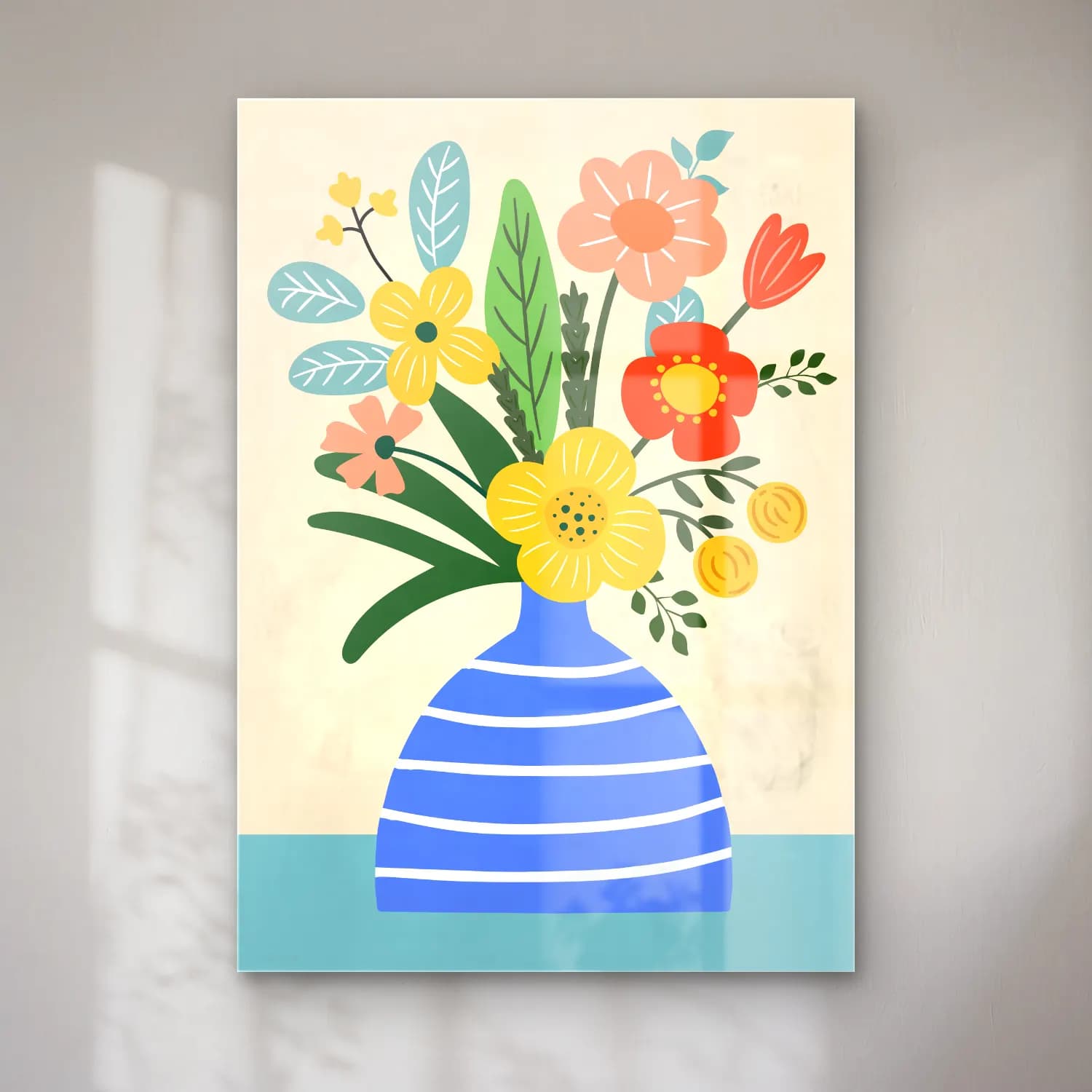 Boho Vazoda Çiçek Buketi No. 4 cam tablo — Boho Vazoda Çiçek Buketi No. 4 — boho vazoda çiçek buketi