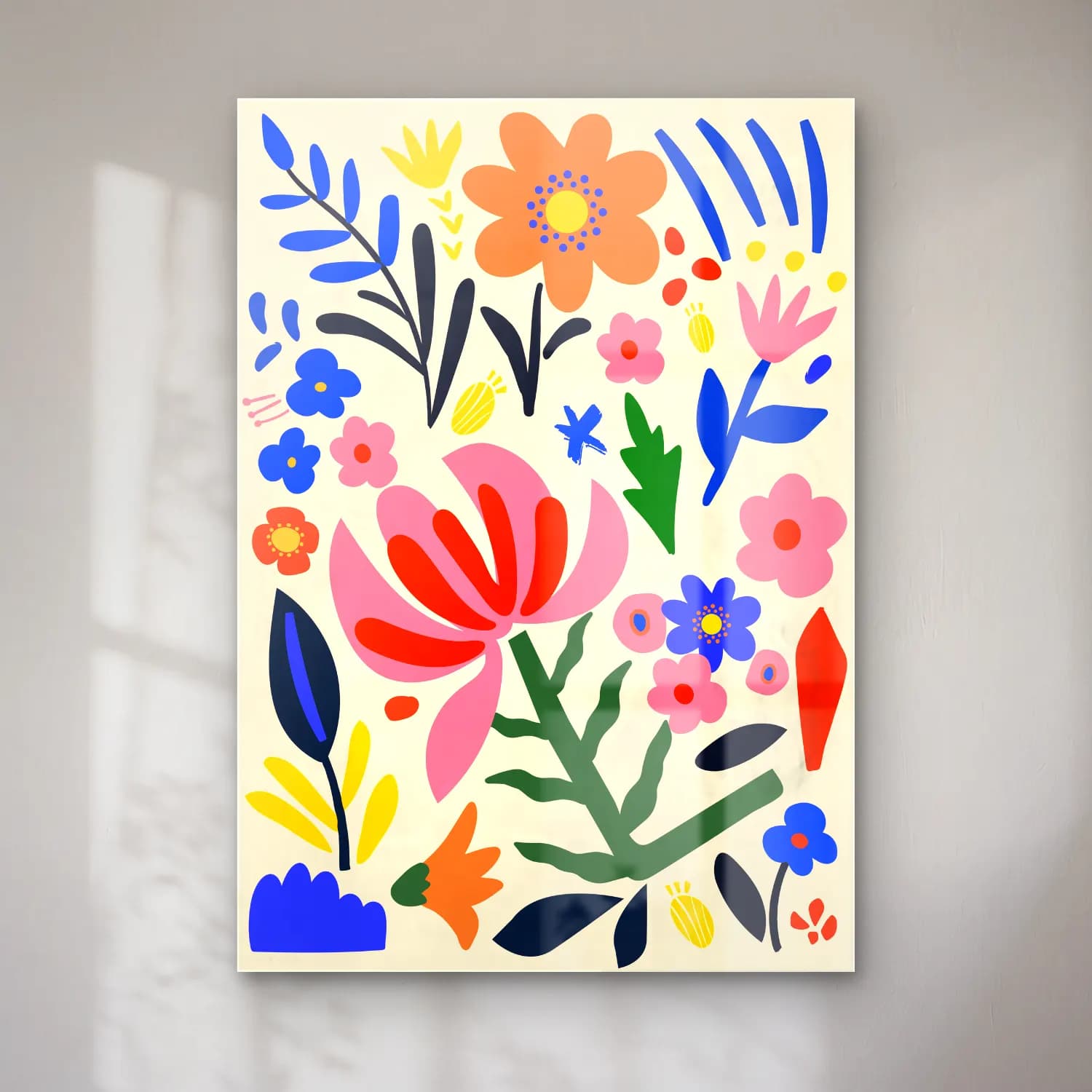 Boho Çiçek Deseni No. 92 cam tablo — Boho Çiçek Deseni No. 92 — boho çiçek deseni
