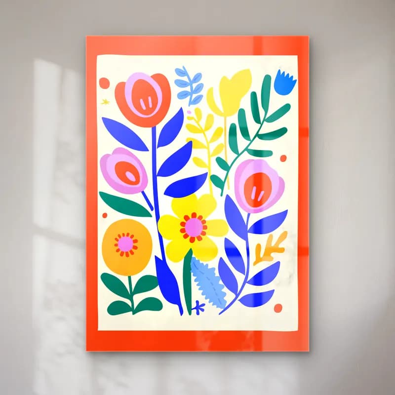 Maksimalist Çiçek Deseni No. 8 cam tablo — Maksimalist Çiçek Deseni No. 8 — maksimalist çiçek deseni
