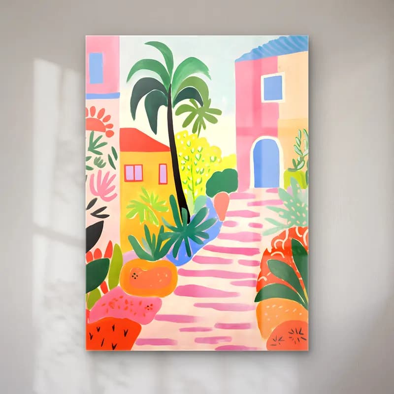 Boho Çiçek Bahçesi – Pembe Tonlar cam tablo — Boho Çiçek Bahçesi – Pembe Tonlar — boho çiçek bahçesi