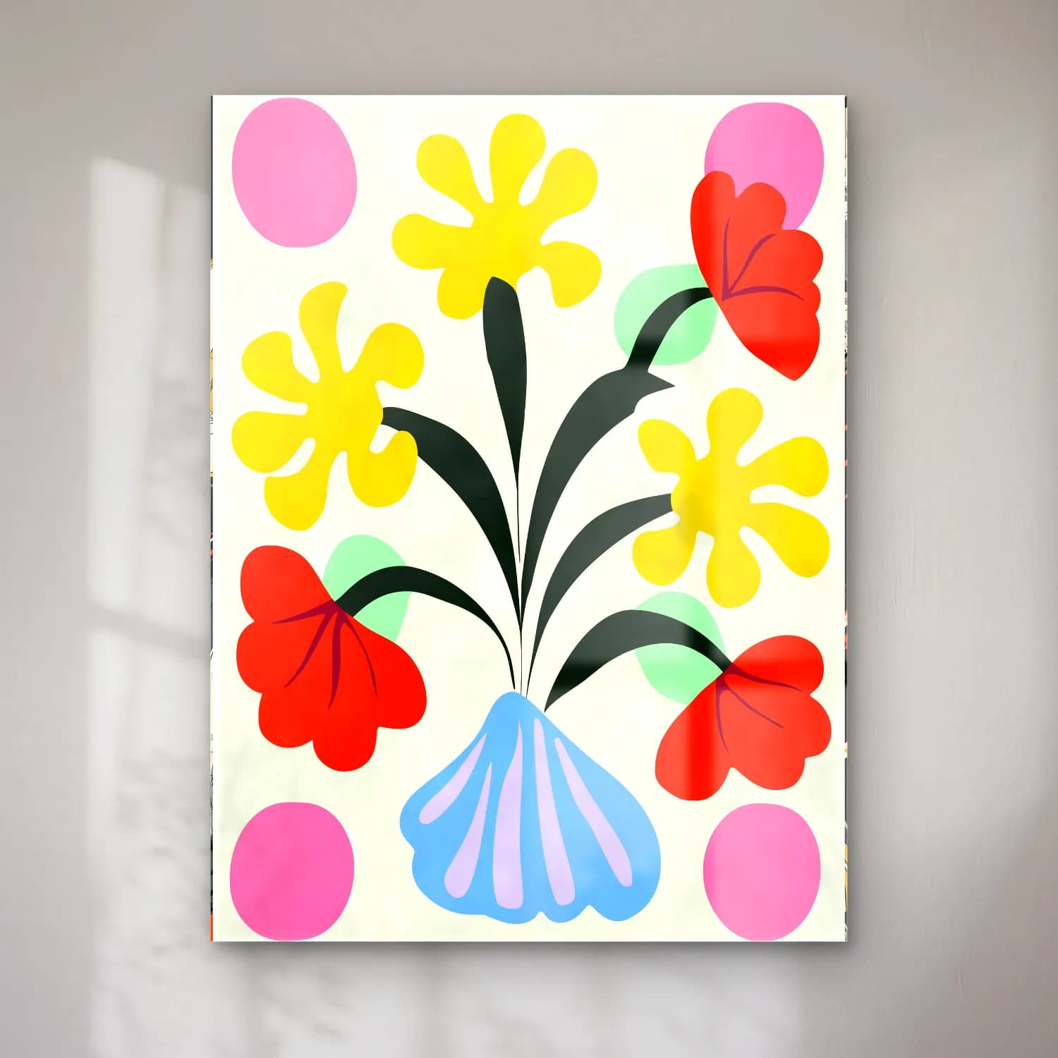 Boho Çiçek Deseni No. 93 cam tablo — Boho Çiçek Deseni No. 93 — boho çiçek deseni