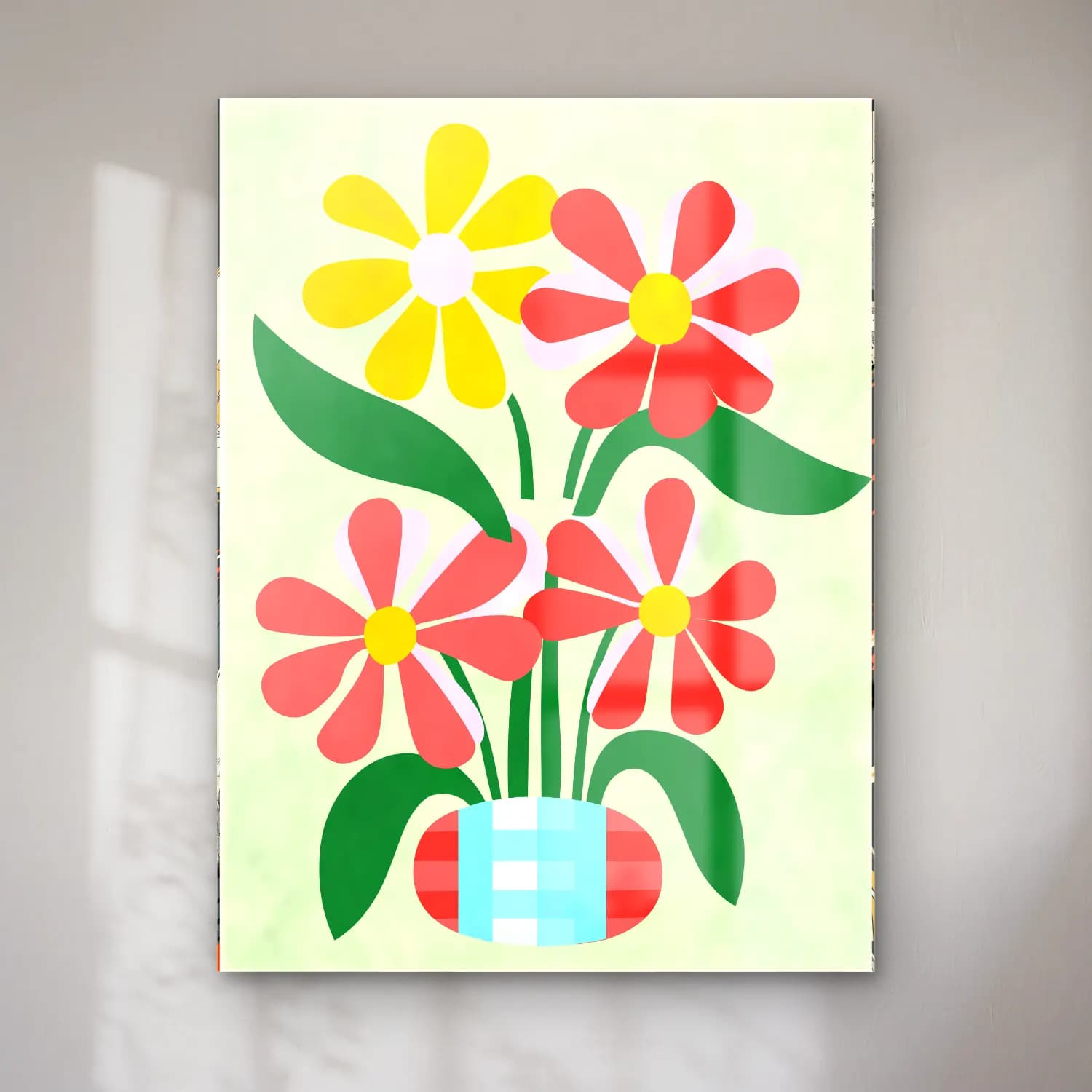 Pastel Vazoda Çiçek Buketi No. 7 cam tablo — Pastel Vazoda Çiçek Buketi No. 7 — pastel vazoda çiçek buketi