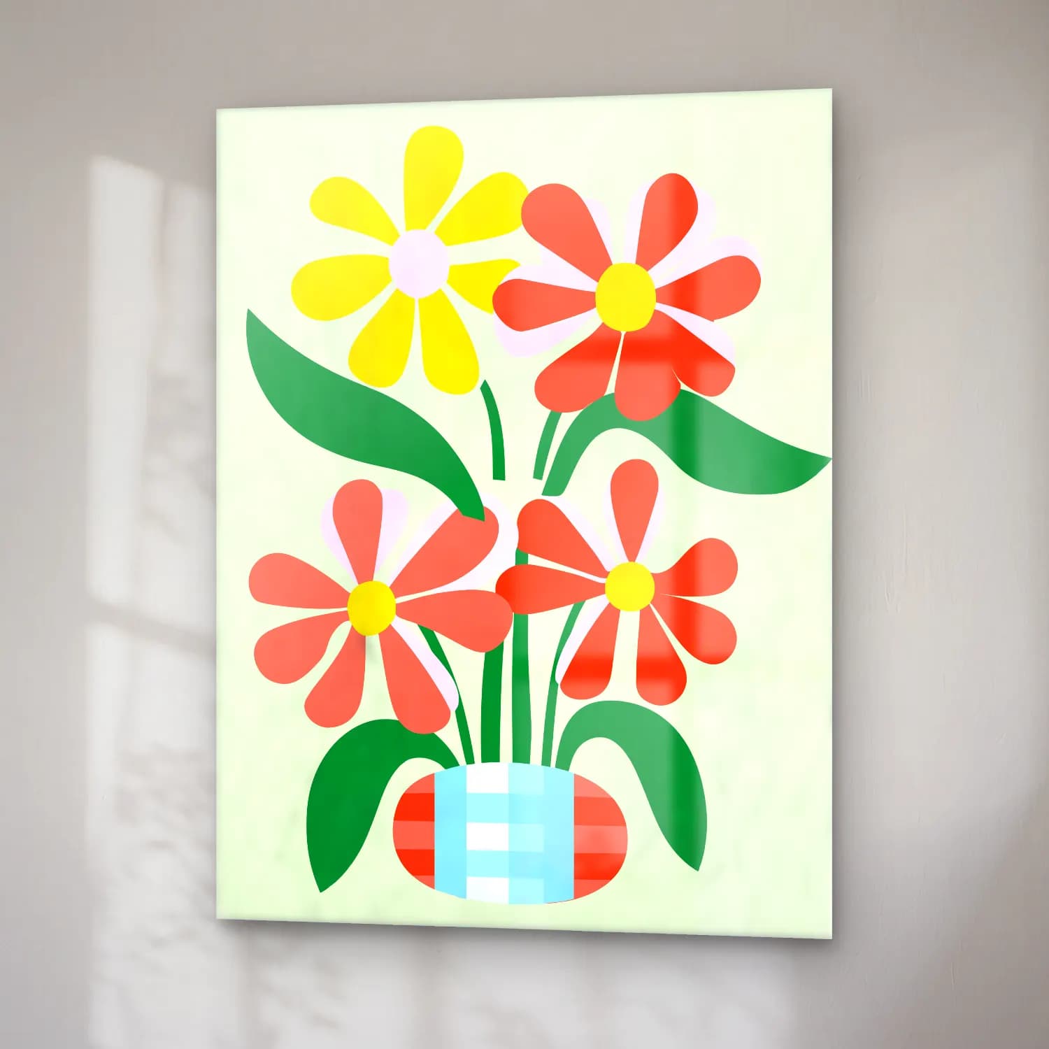 Pastel Vazoda Çiçek Buketi No. 7 cam tablo — sağ açıdan görünüm