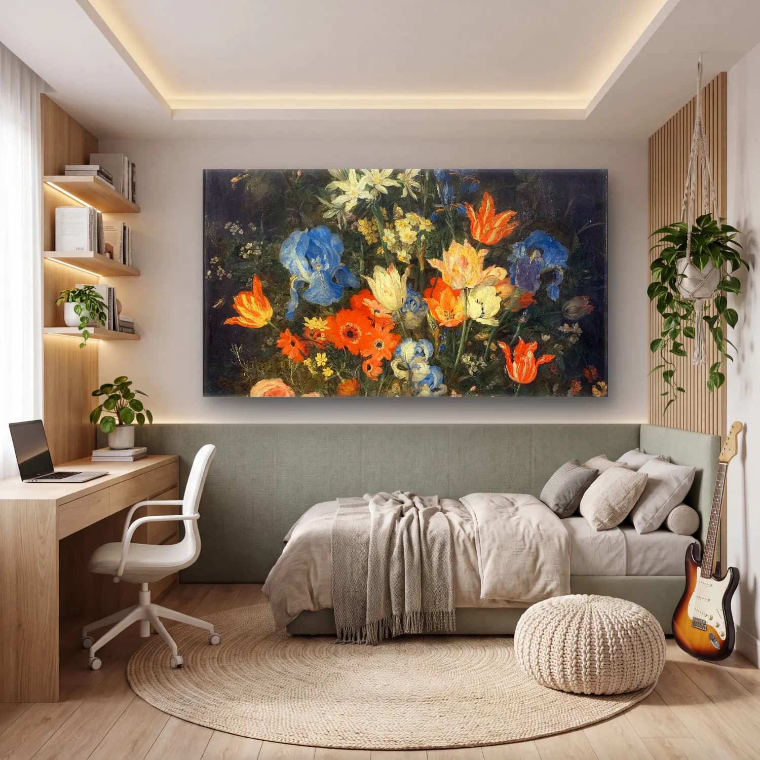 Jan Brueghel The Elder – Still Life with Flowers and Insects cam tablo — genç odasında