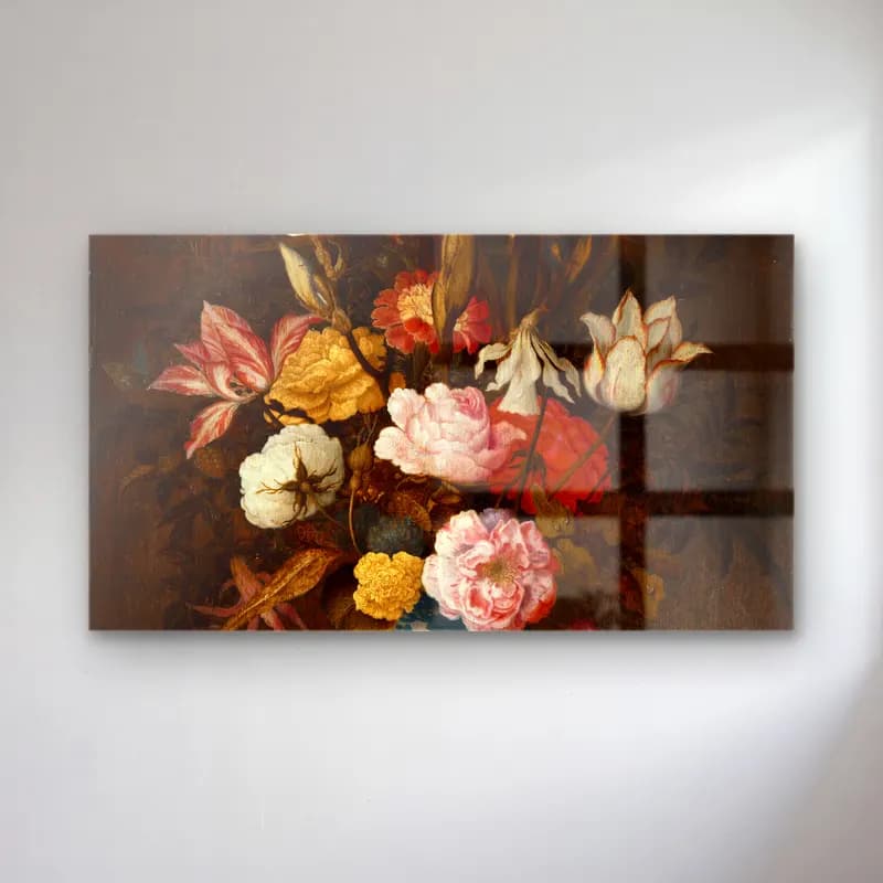 Balthasar van der Ast – Floral Still Life with Shells cam tablo — Balthasar van der Ast – Floral Still Life with Shells — yağlı boya vazoda çiçek buketi