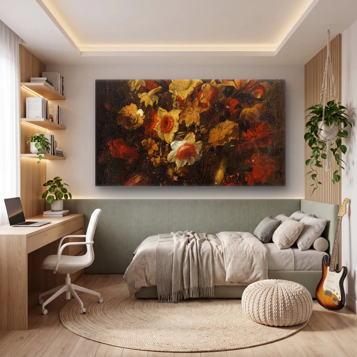 Juan de Arellano – Floral Still Life cam tablo — genç odasında