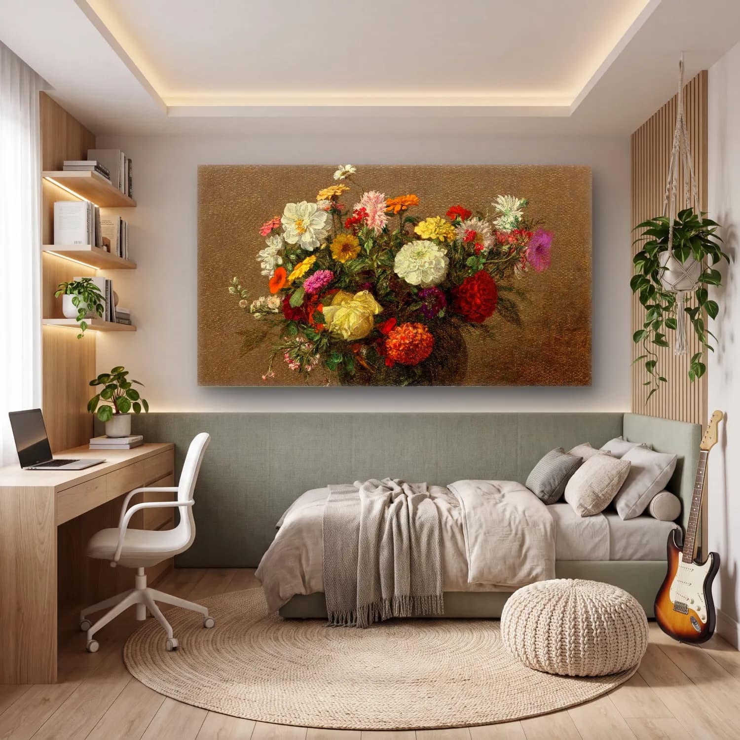 Henri Fantin-Latour – Bouquet de jardin cam tablo — genç odasında