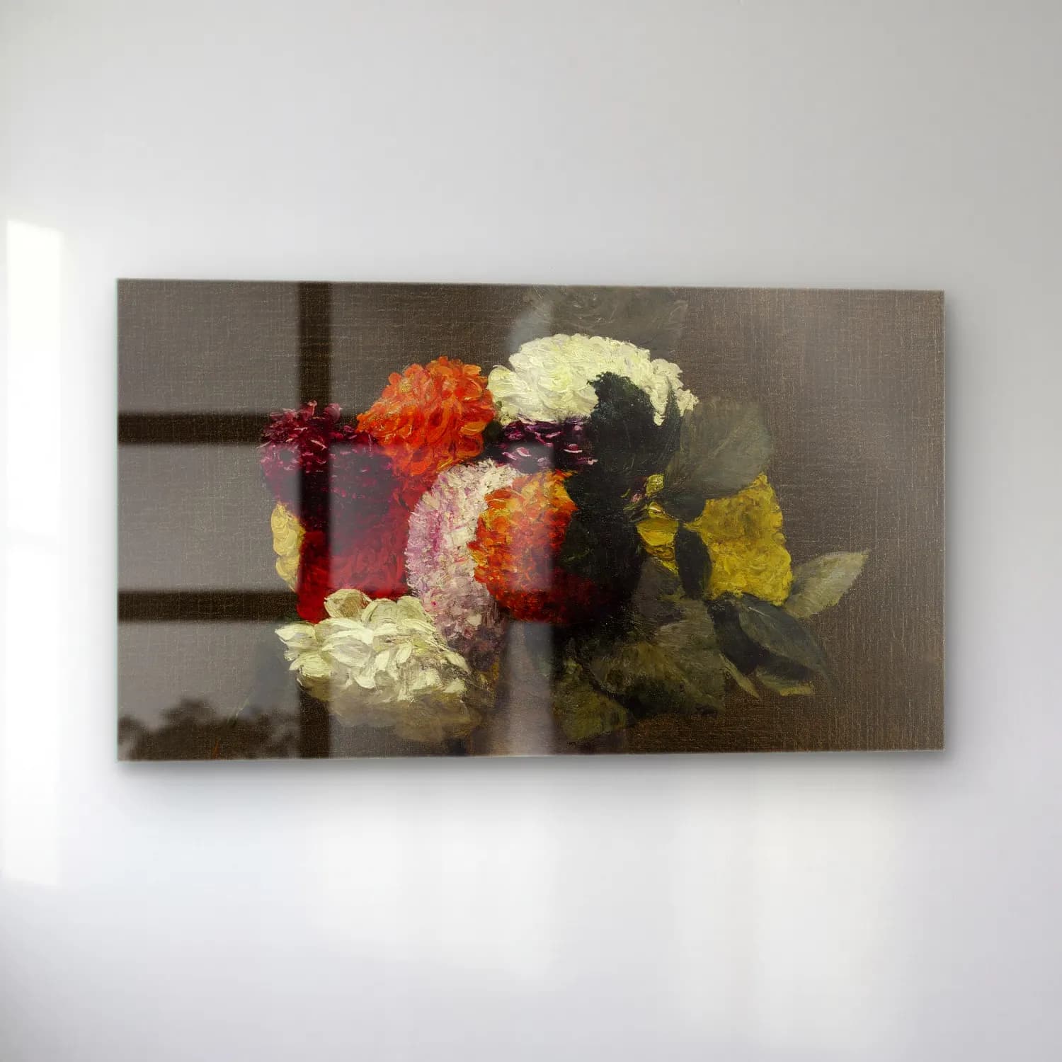 Henri Fantin-Latour – Dahlias cam tablo — sol açıdan görünüm