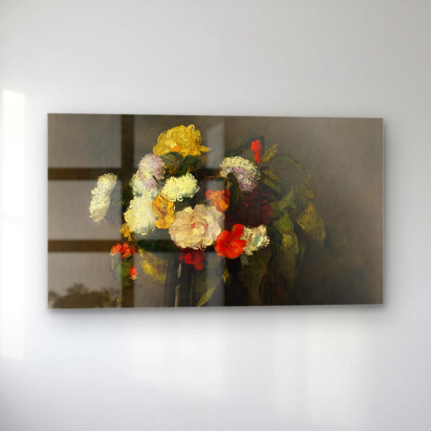 Henri Fantin-Latour – Fleurs cam tablo — sol açıdan görünüm