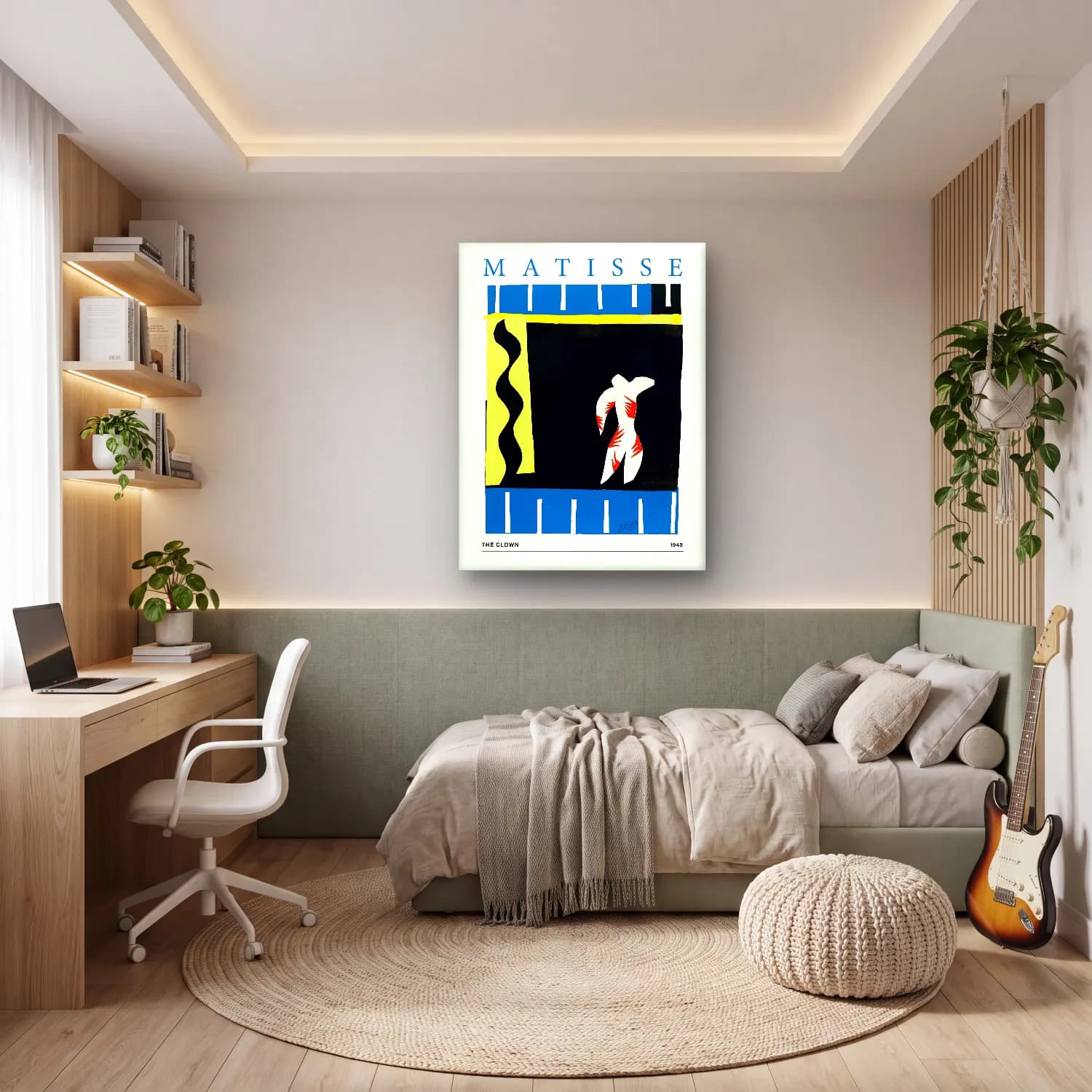 Bauhaus Elbiseli Kadın cam tablo — genç odasında