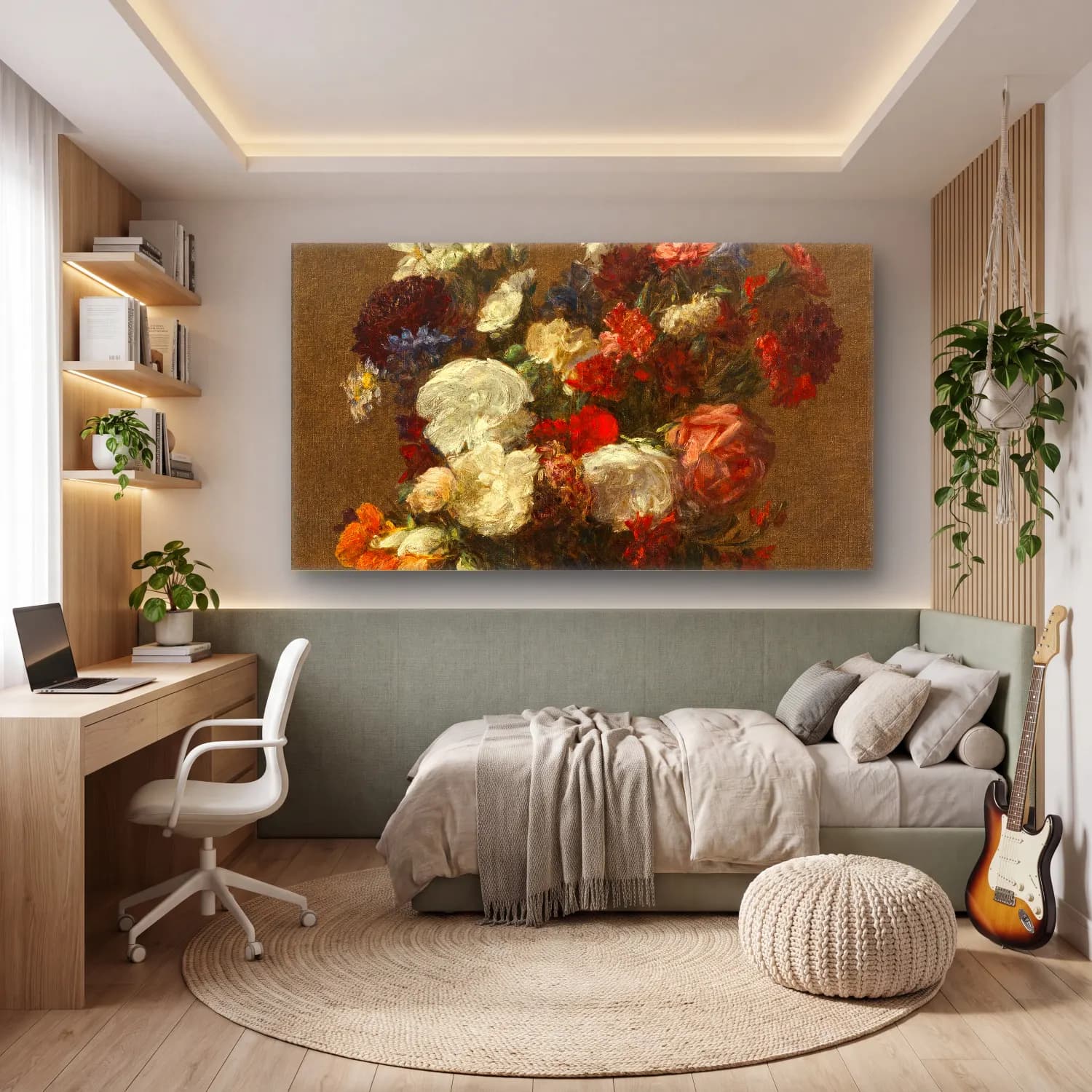 Henri Fantin-Latour – Fleurs Diverses cam tablo — genç odasında