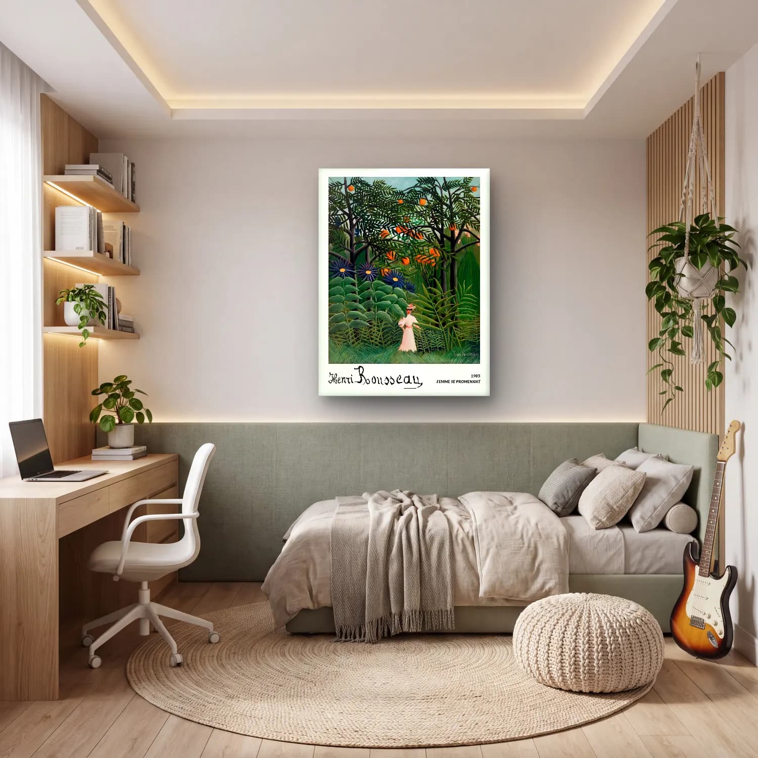 Vintage Poster Elbiseli Kadın No. 23 cam tablo — genç odasında