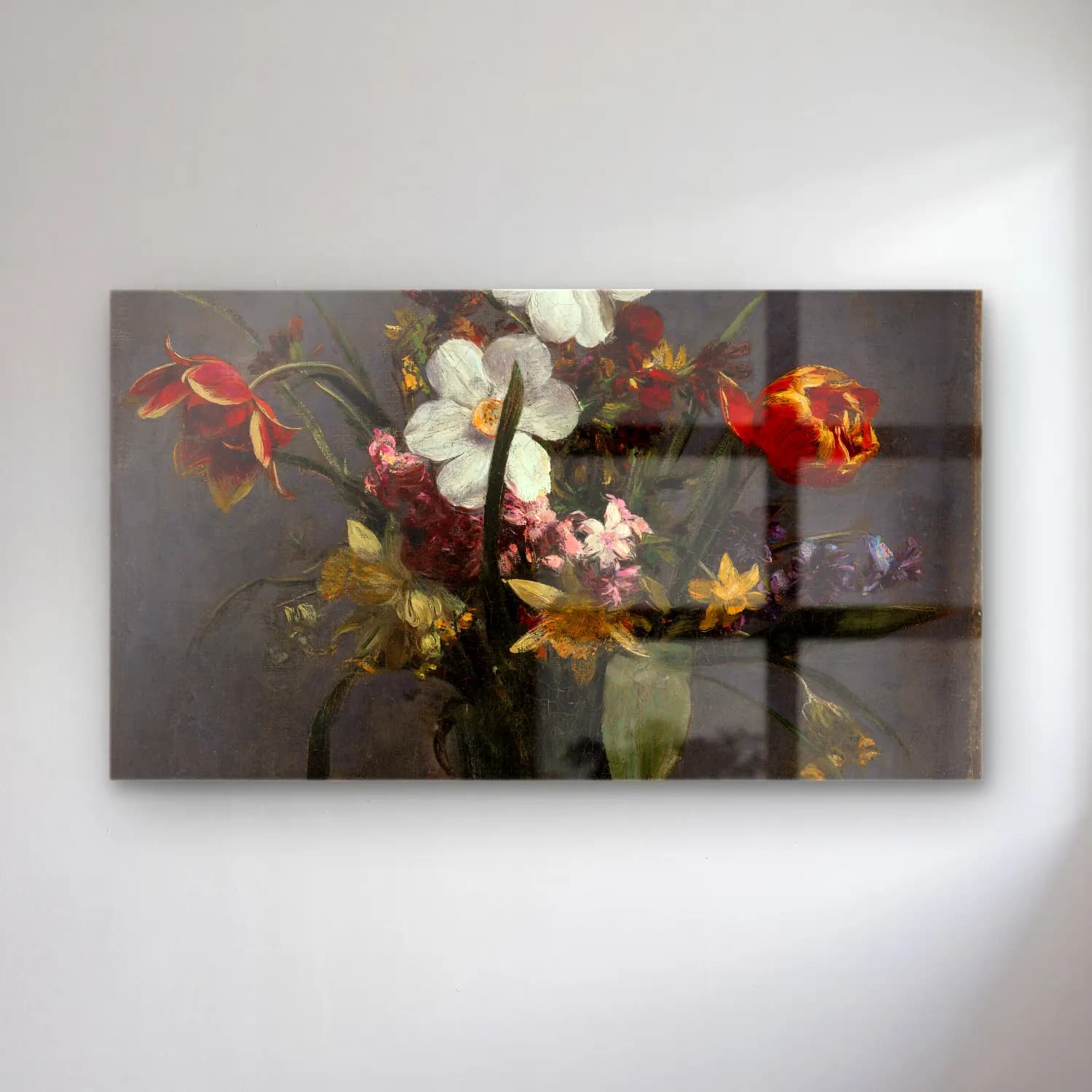 Henri Fantin-Latour – Fleurs de printemps cam tablo — Henri Fantin-Latour – Fleurs de printemps — empresyonist vazoda çiçek buketi