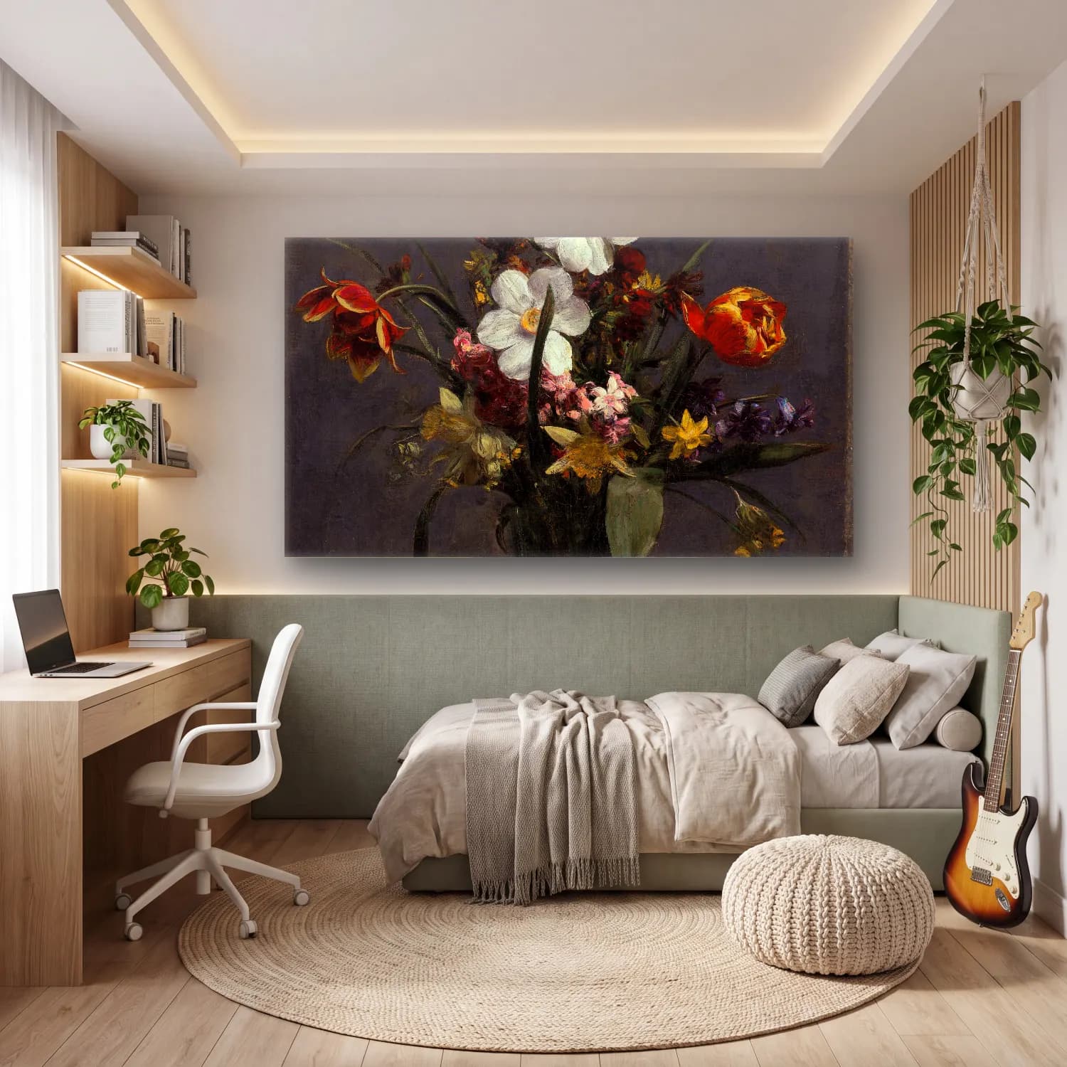 Henri Fantin-Latour – Fleurs de printemps cam tablo — genç odasında