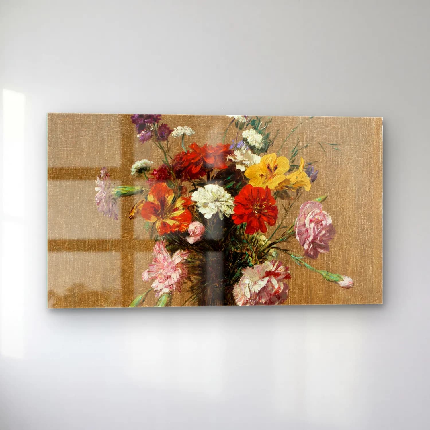 Henri Fantin-Latour – Fleurs diverses dans un vase cam tablo — sol açıdan görünüm
