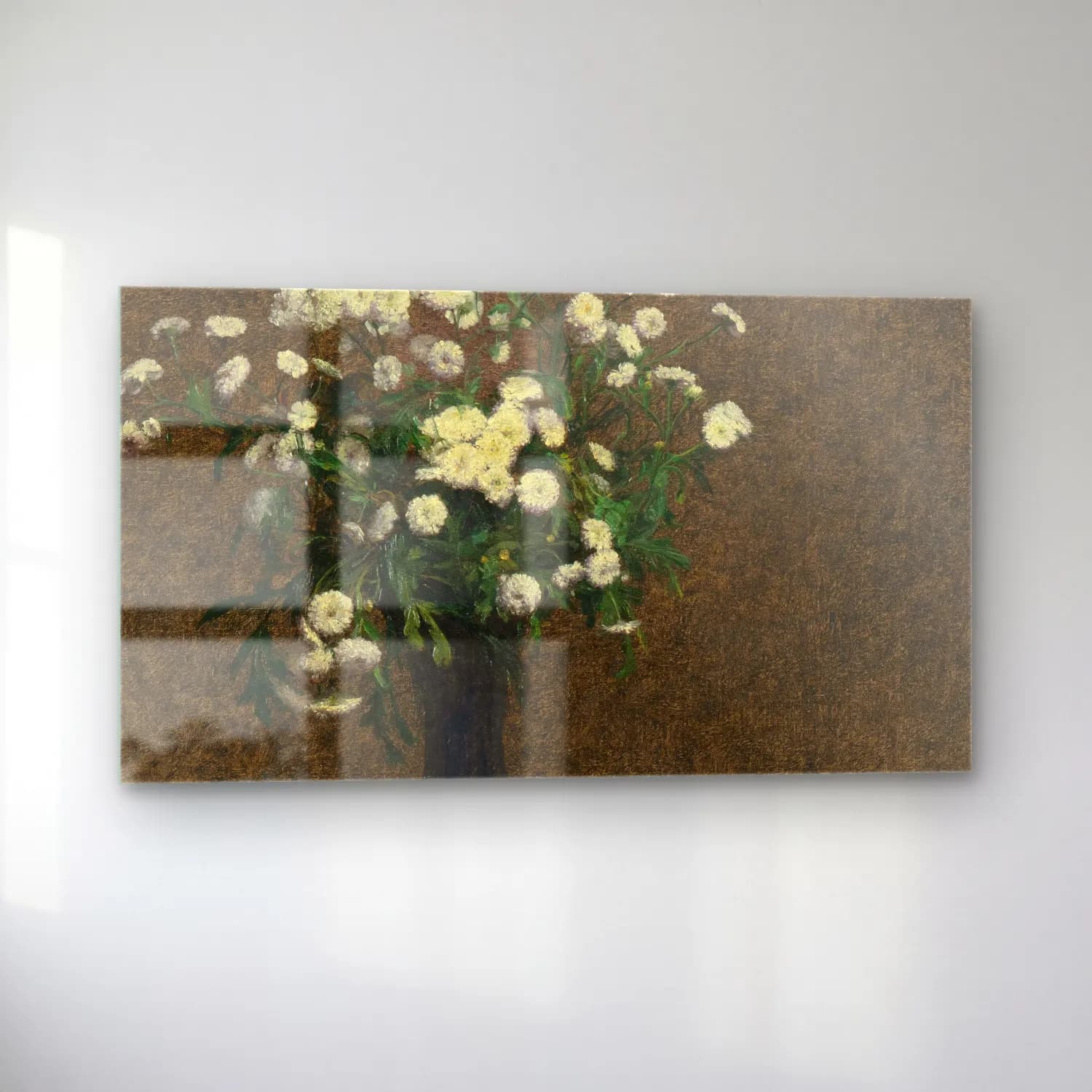 Henri Fantin-Latour – Fleurs camomille et dahlias cam tablo — sol açıdan görünüm