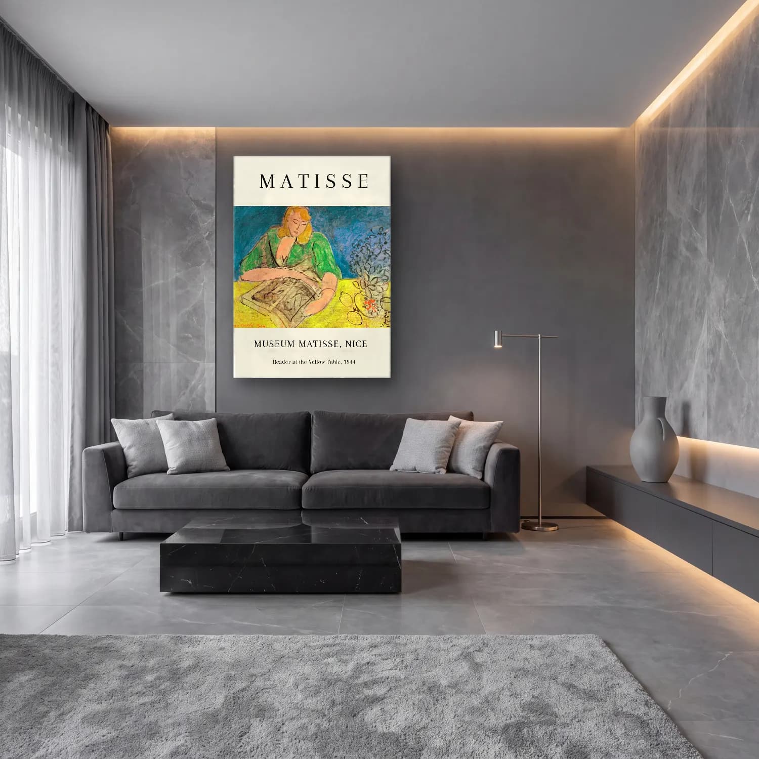Vintage Poster Kitap Okuyan Kadın No. 15 cam tablo — lüks salon duvarında