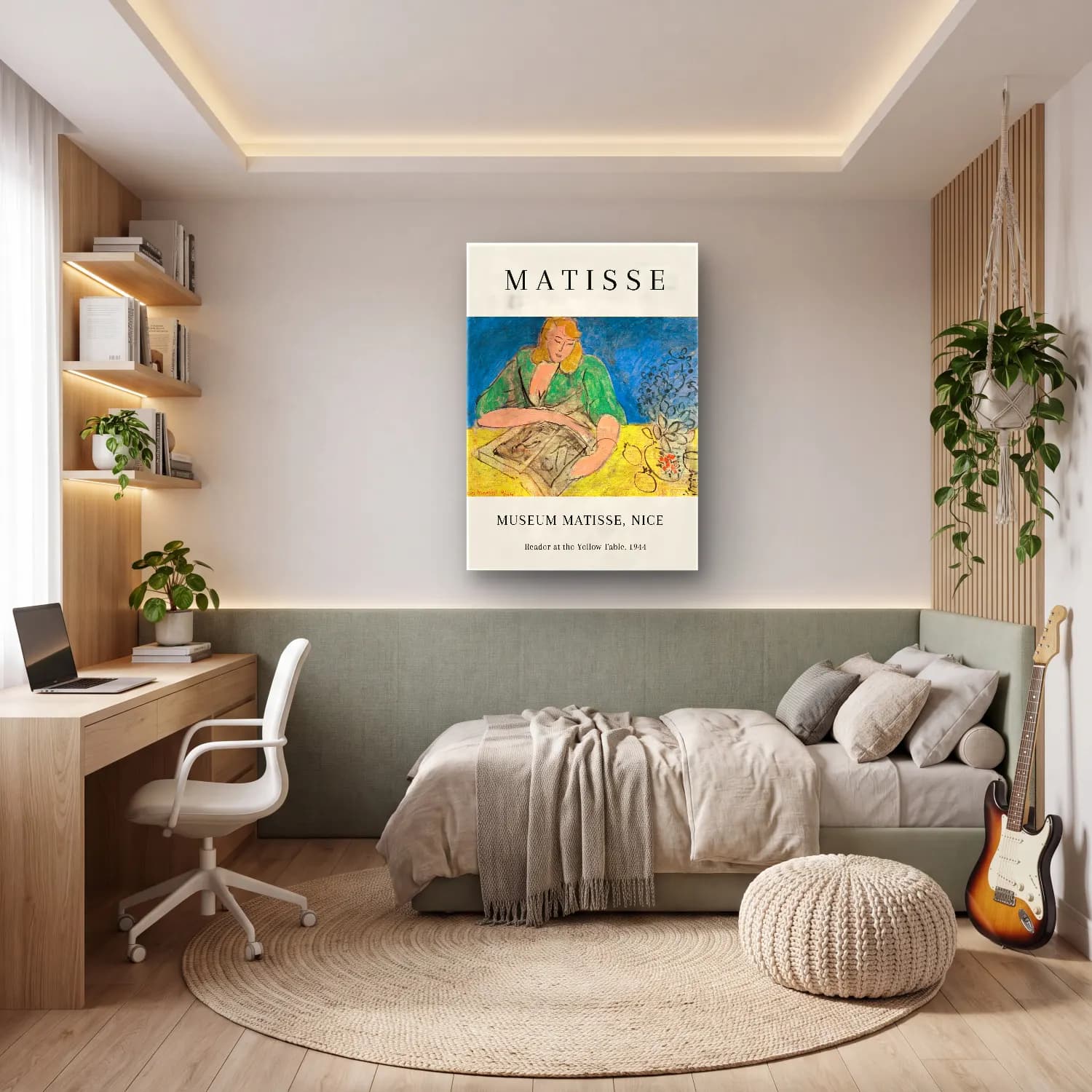 Vintage Poster Kitap Okuyan Kadın No. 15 cam tablo — genç odasında
