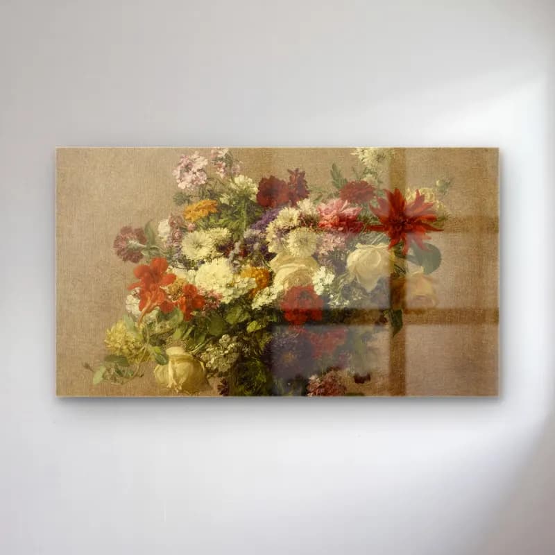 Henri Fantin-Latour – Flowers from Normandy cam tablo — Henri Fantin-Latour – Flowers from Normandy — empresyonist vazoda çiçek buketi