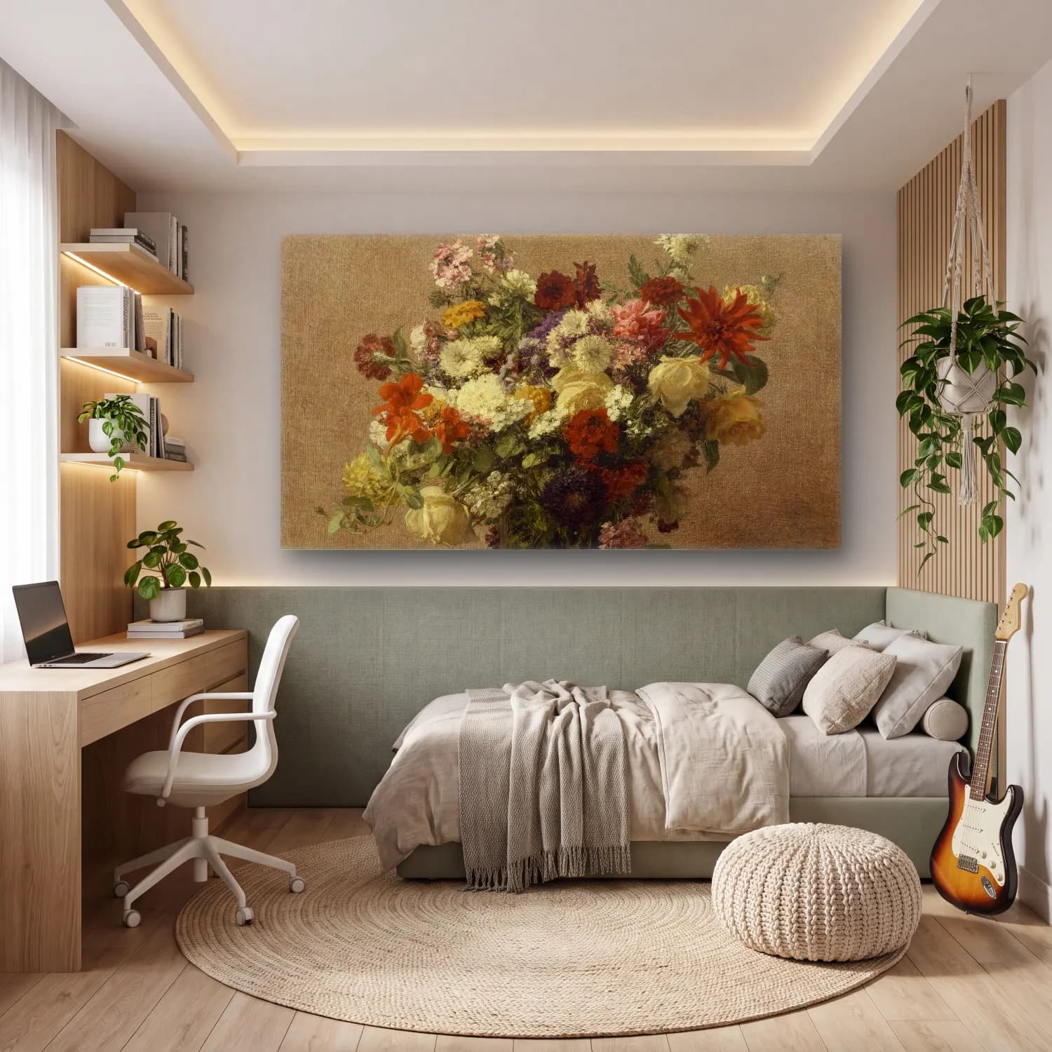 Henri Fantin-Latour – Flowers from Normandy cam tablo — genç odasında