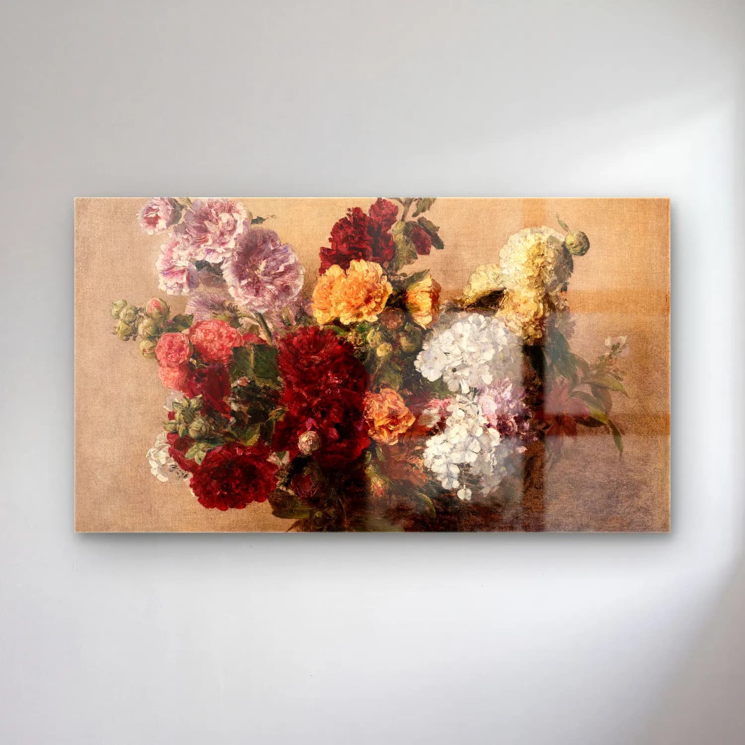 Henri Fantin-Latour – Malvenstrauss cam tablo — Henri Fantin-Latour – Malvenstrauss — empresyonist vazoda çiçek buketi