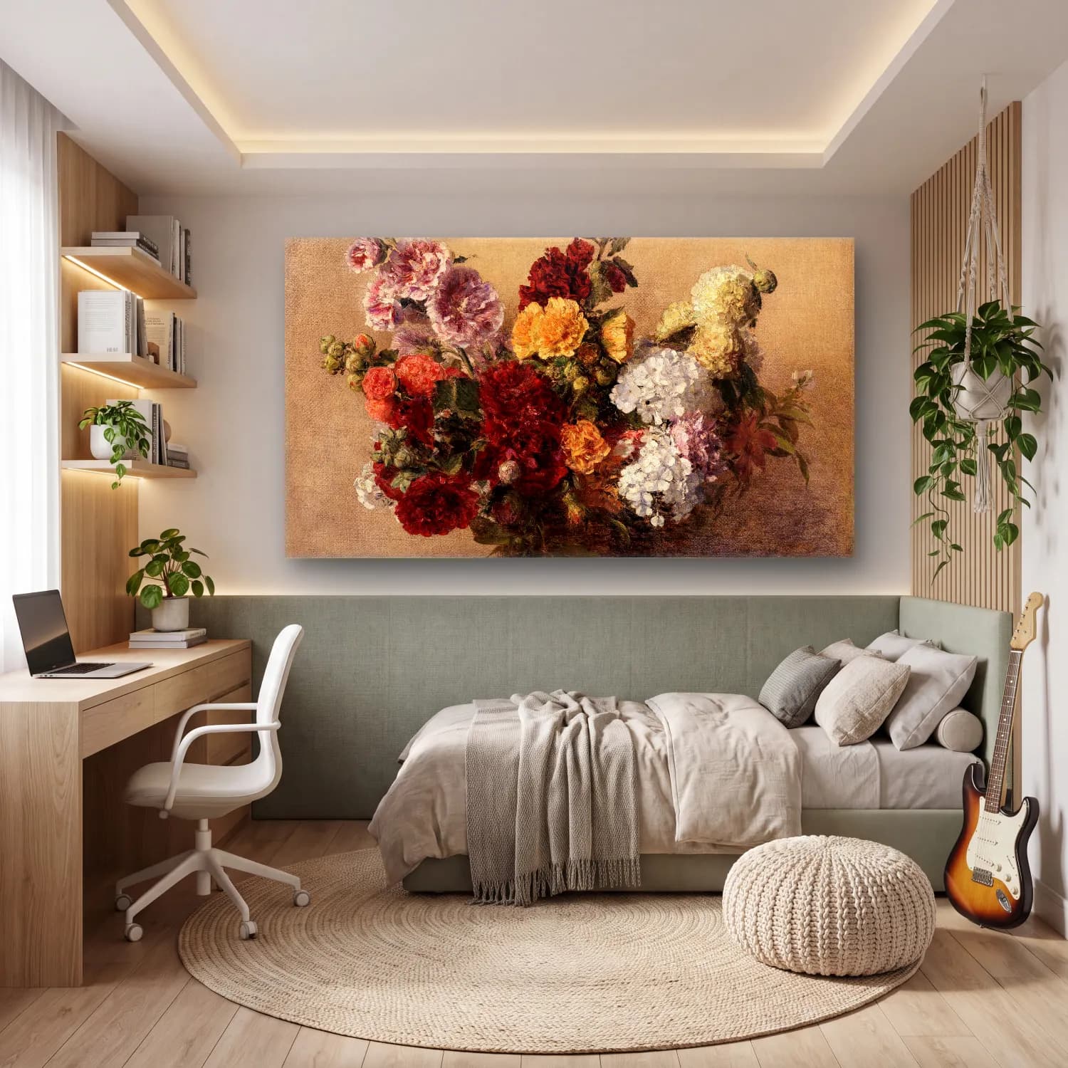 Henri Fantin-Latour – Malvenstrauss cam tablo — genç odasında