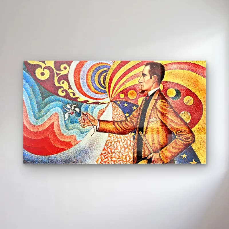 Paul Signac – Portrait of Félix Fénéon cam tablo — Paul Signac – Portrait of Félix Fénéon — maksimalist erkek portresi