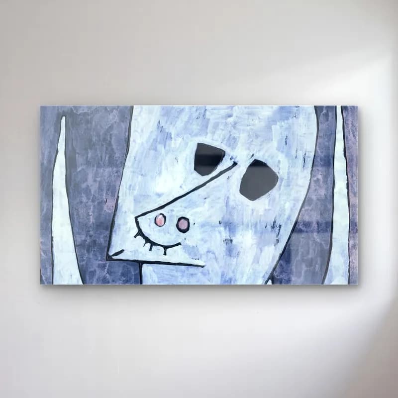 Paul Klee – Angel Applicant – Siyah Beyaz Tonlar cam tablo — Paul Klee – Angel Applicant – Siyah Beyaz Tonlar — modern soyut soyut yüz