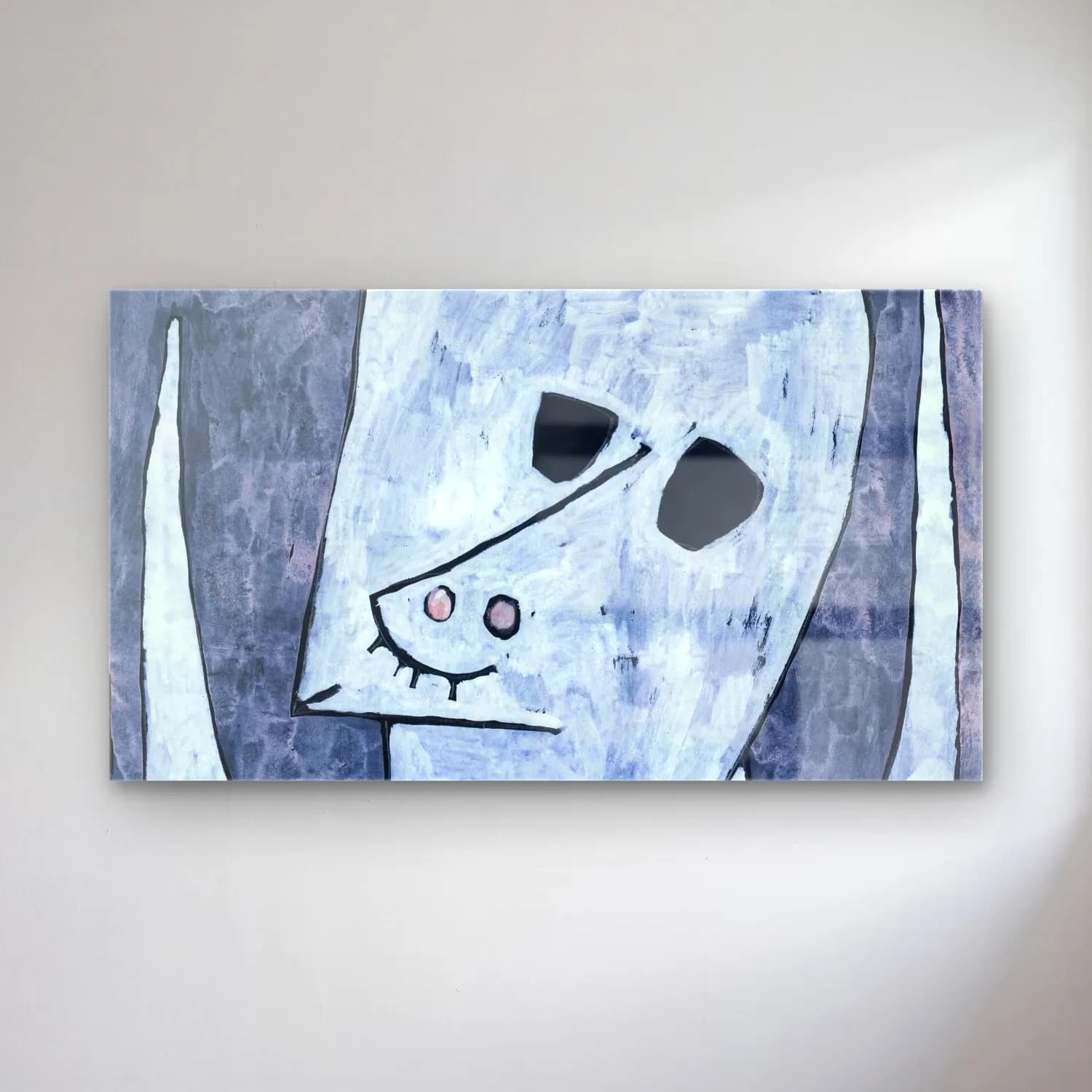 Paul Klee – Angel Applicant – Siyah Beyaz Tonlar cam tablo — Paul Klee – Angel Applicant – Siyah Beyaz Tonlar — modern soyut soyut yüz