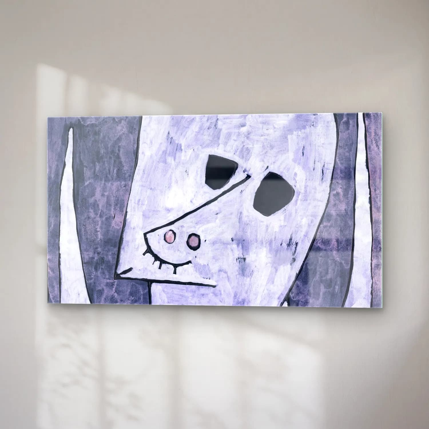 Paul Klee – Angel Applicant – Siyah Beyaz Tonlar cam tablo — sağ açıdan görünüm