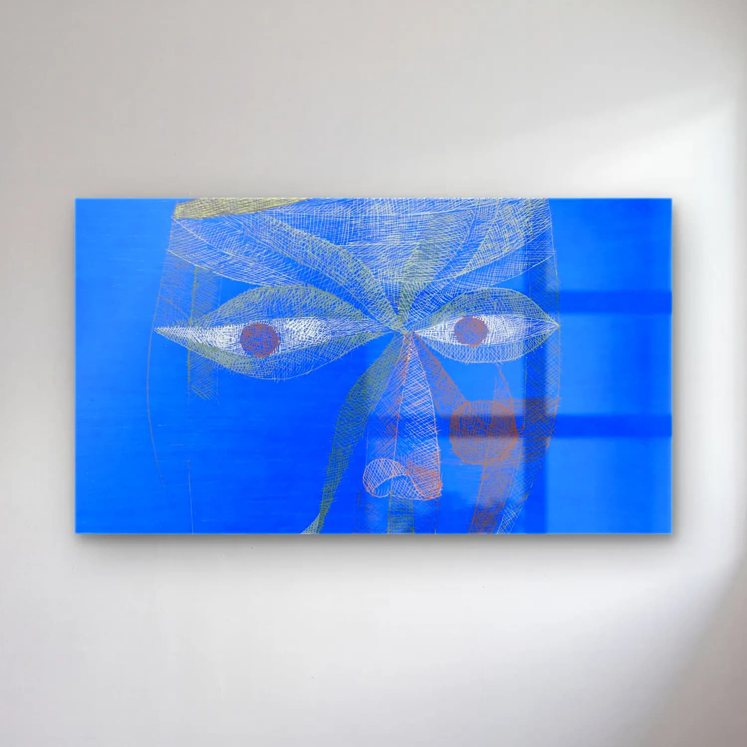 Paul Klee – Bildnis eines Asiaten (Portrait of an Oriental) – Mavi Tonlar cam tablo — Paul Klee – Bildnis eines Asiaten (Portrait of an Oriental) – Mavi Tonlar — modern soyut soyut yüz