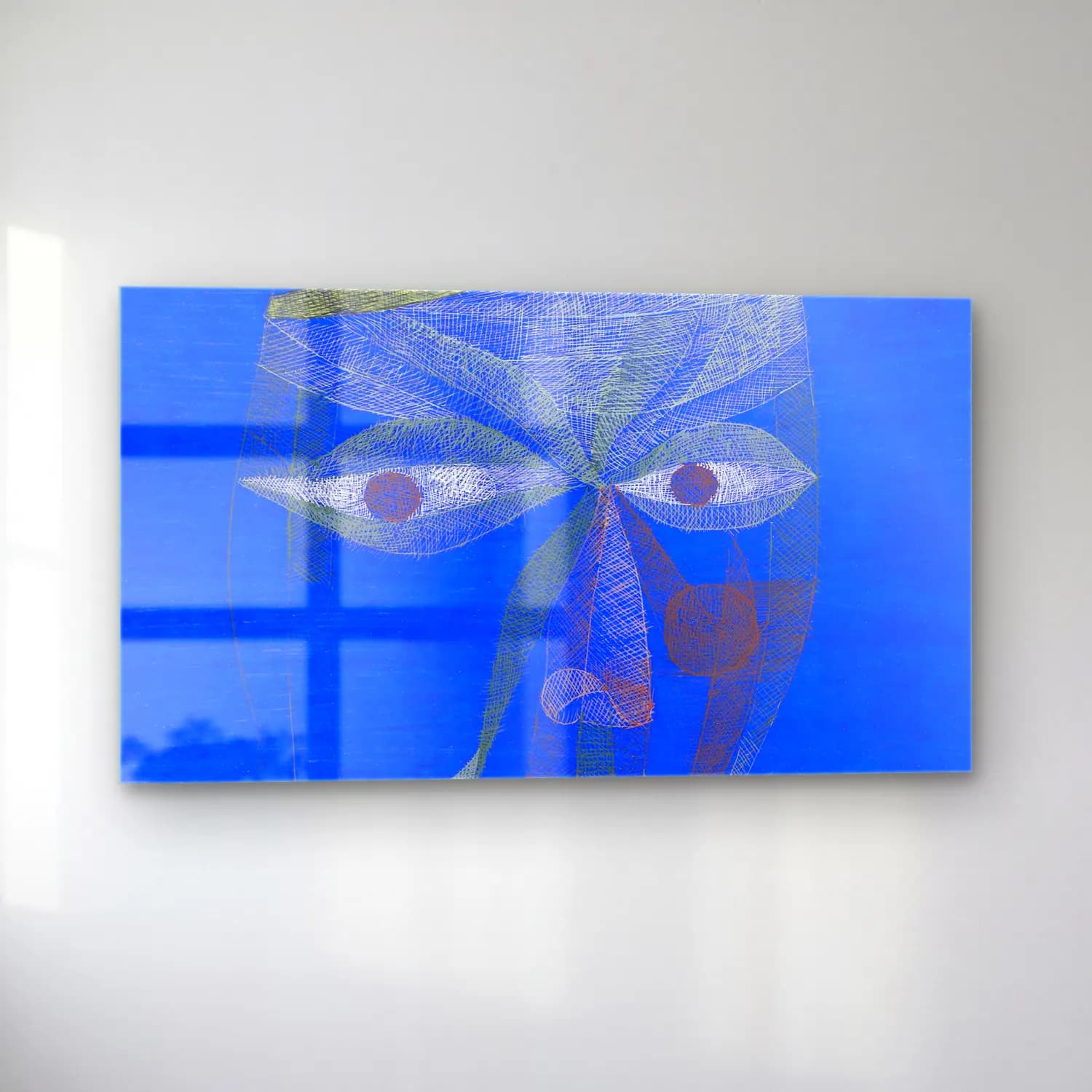 Paul Klee – Bildnis eines Asiaten (Portrait of an Oriental) – Mavi Tonlar cam tablo — sol açıdan görünüm