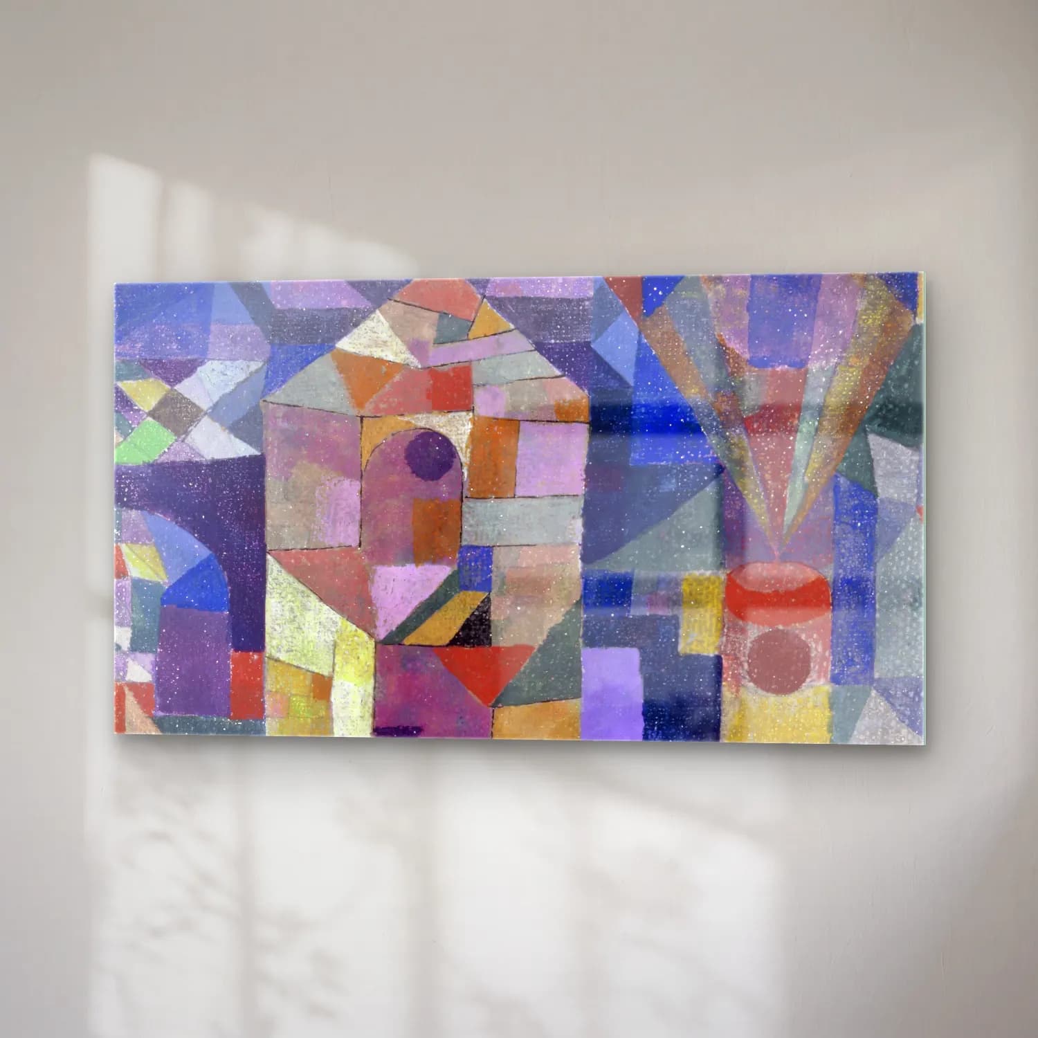 Paul Klee – Burggarten – Mor Tonlar cam tablo — sağ açıdan görünüm