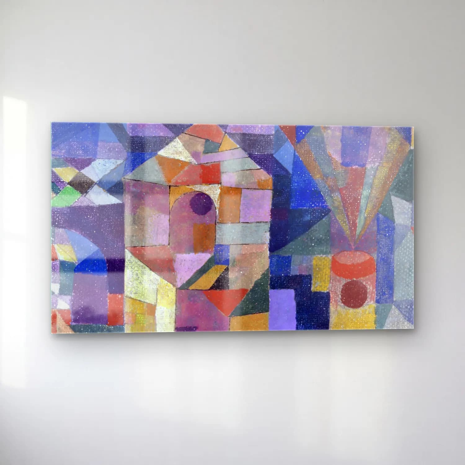 Paul Klee – Burggarten – Mor Tonlar cam tablo — sol açıdan görünüm