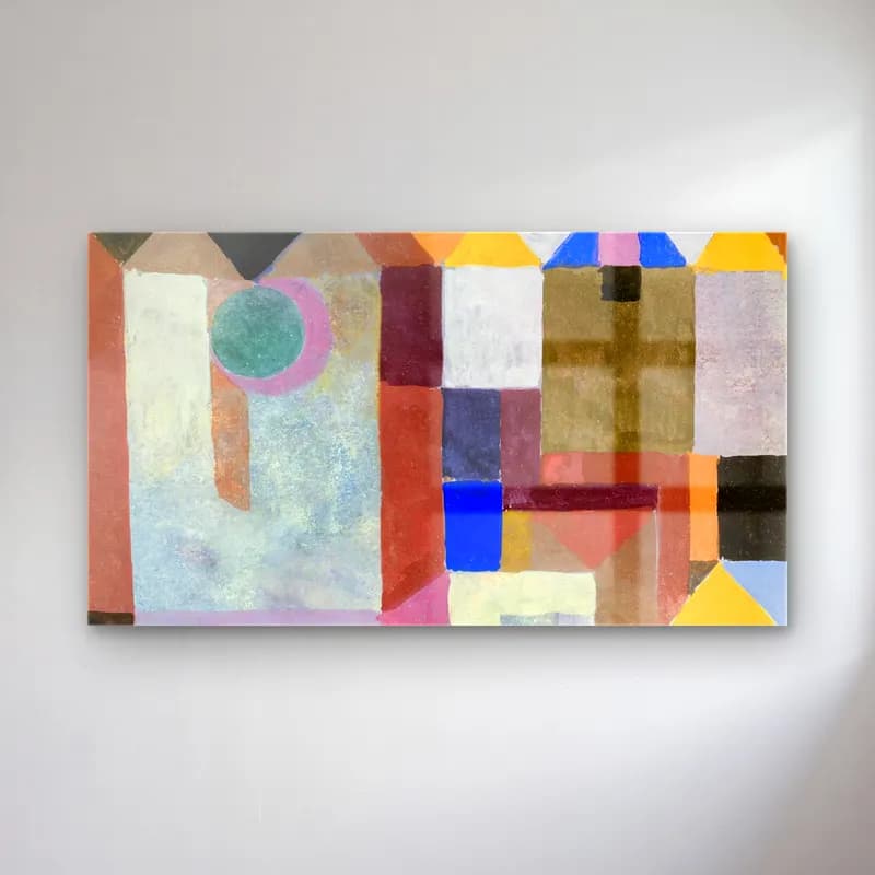 Paul Klee – Colorful Architecture – Bej Tonlar cam tablo — Paul Klee – Colorful Architecture – Bej Tonlar — modern soyut soyut formlar