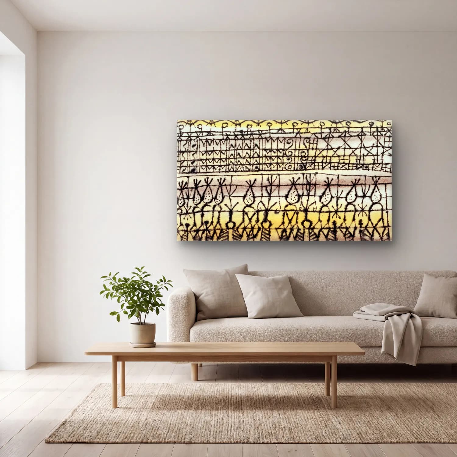 Paul Klee – Cooling in a hot zone garden cam tablo — açık renk salonda