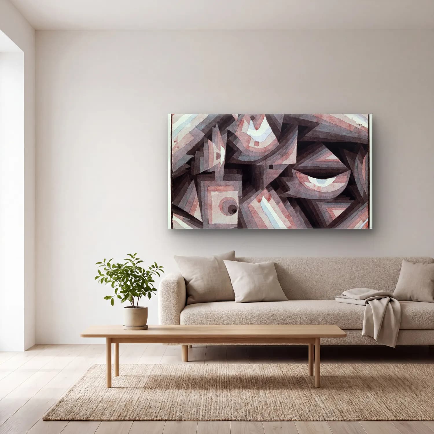 Paul Klee – Crystal gradation cam tablo — açık renk salonda