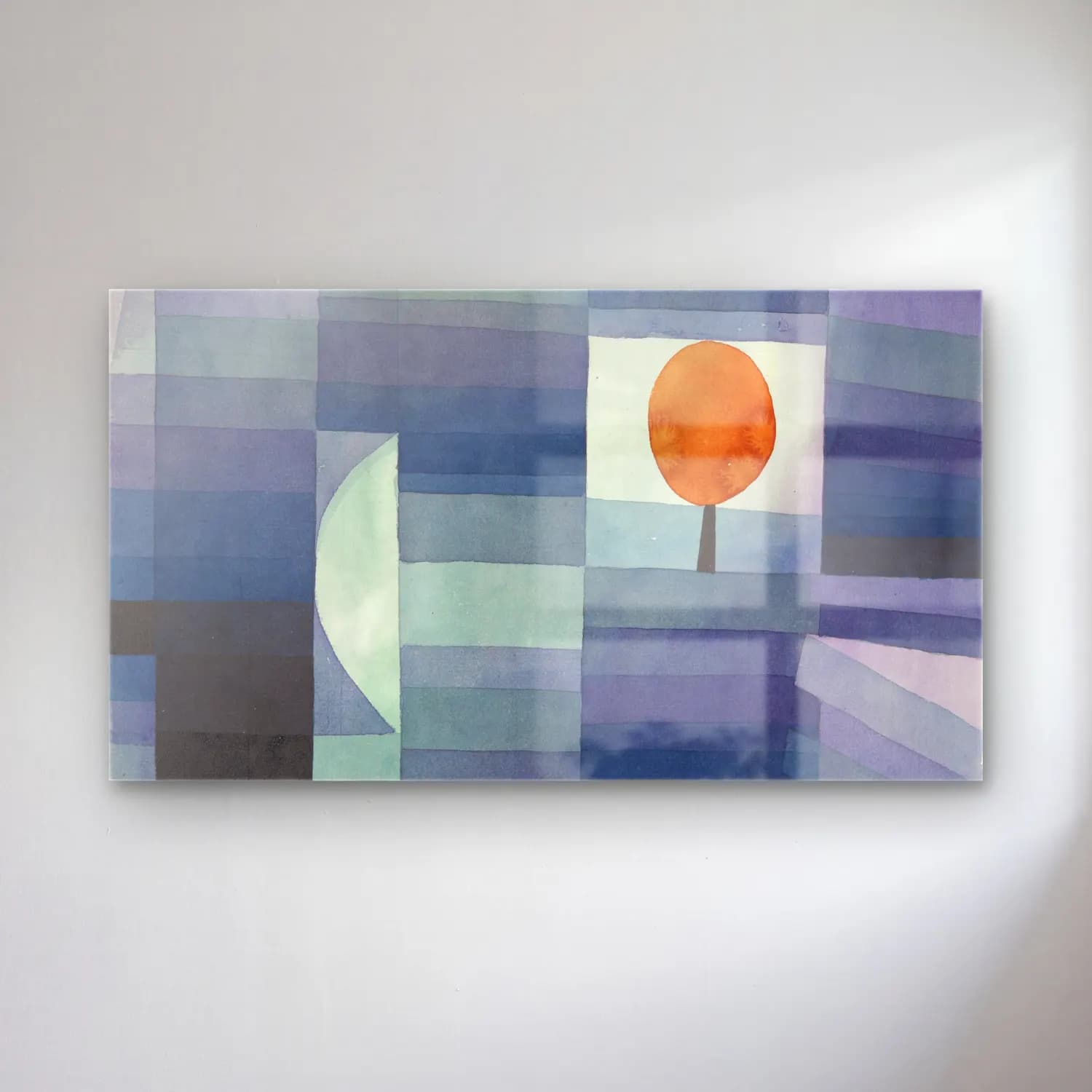 Paul Klee – Der Bote des Herbstes cam tablo — Paul Klee – Der Bote des Herbstes — suluboya soyut manzara