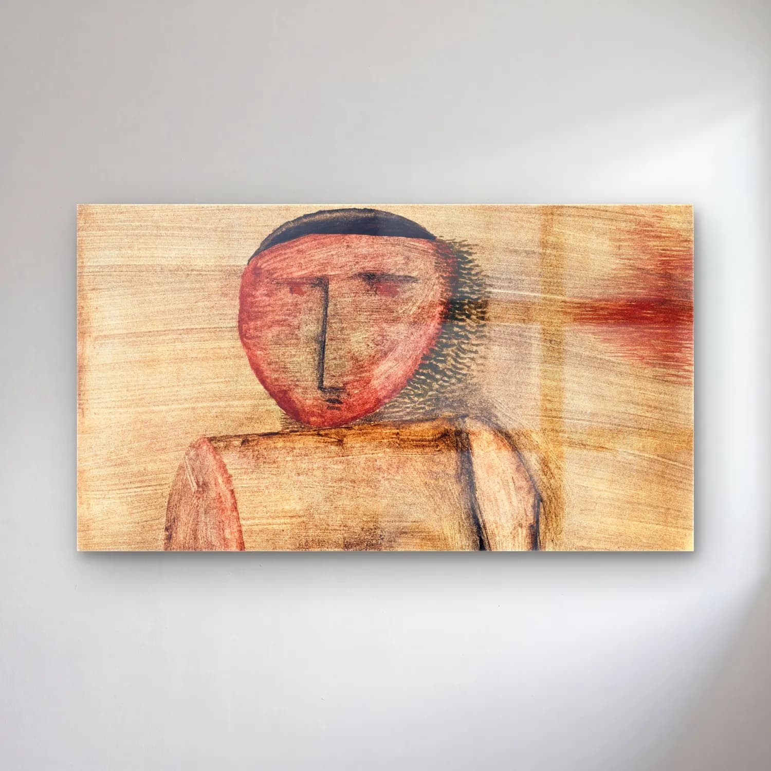 Paul Klee – Doctor cam tablo — Paul Klee – Doctor — modern soyut erkek portresi