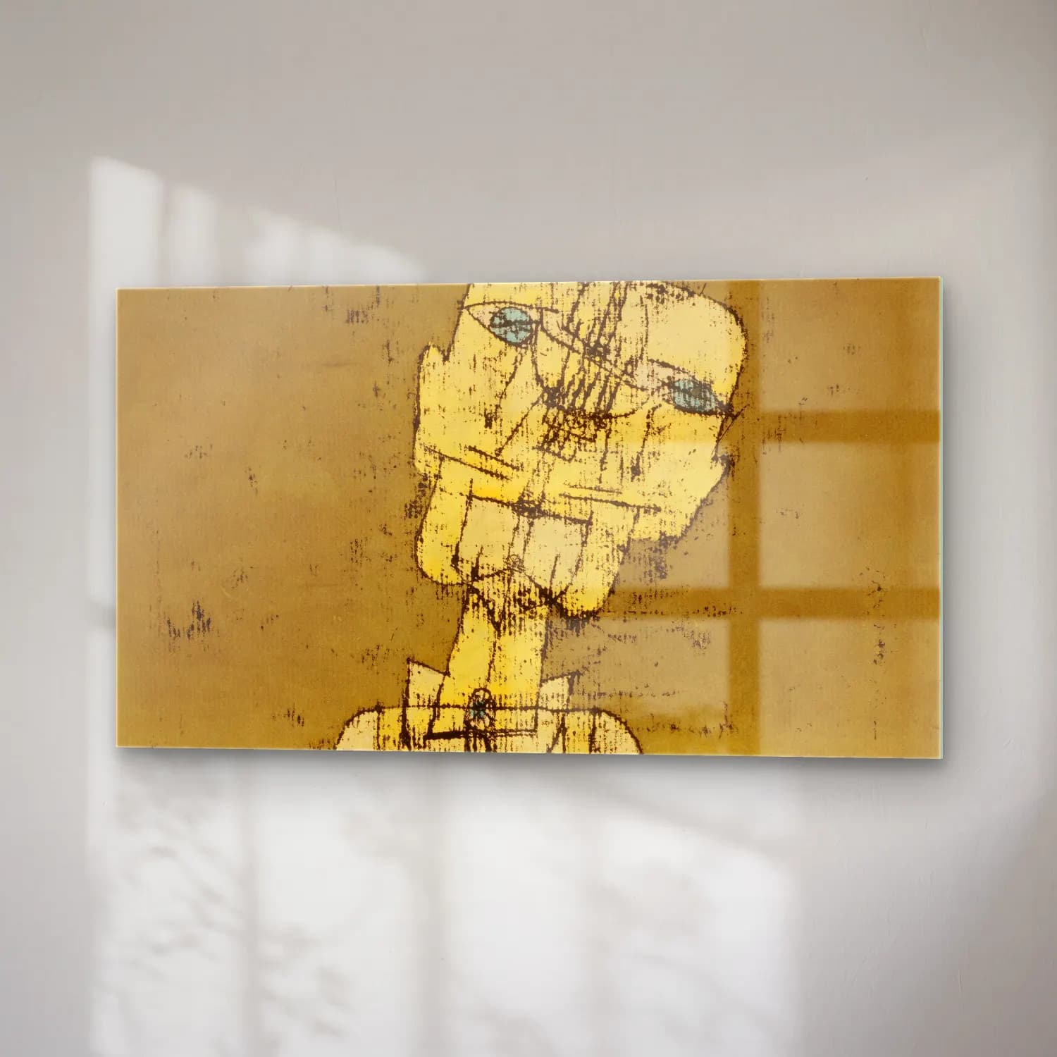 Paul Klee – Gespenst eines Genies (Ghost of a Genius) – Sarı Tonlar cam tablo — sağ açıdan görünüm